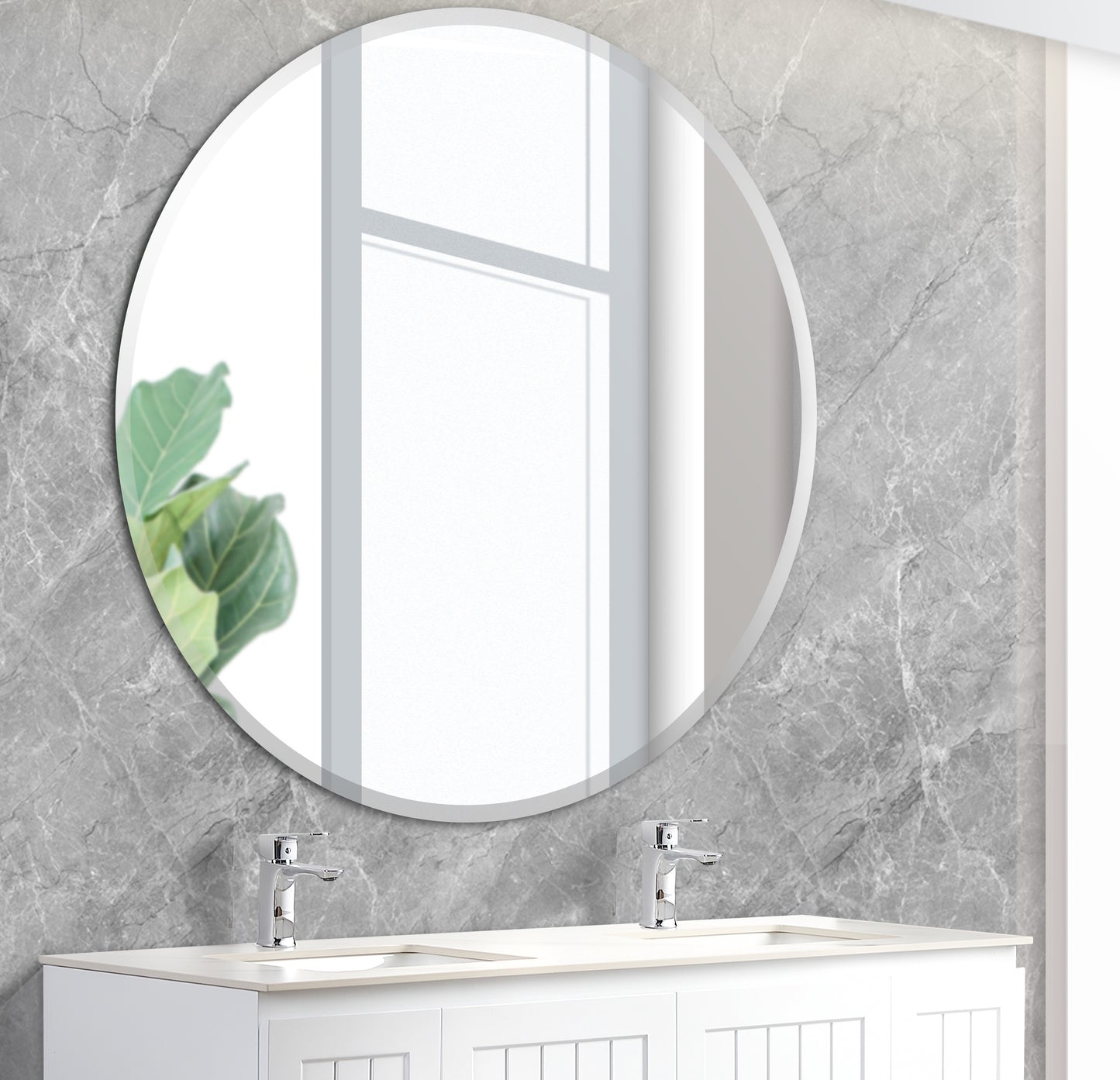 800*800 Plain Mirror Round Bevel Edge