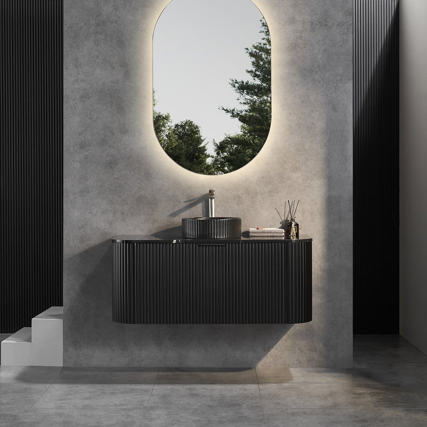 Ceto Avalon Wall-Mounted Polymer Cabinet 1190*493*470mm Matte Black