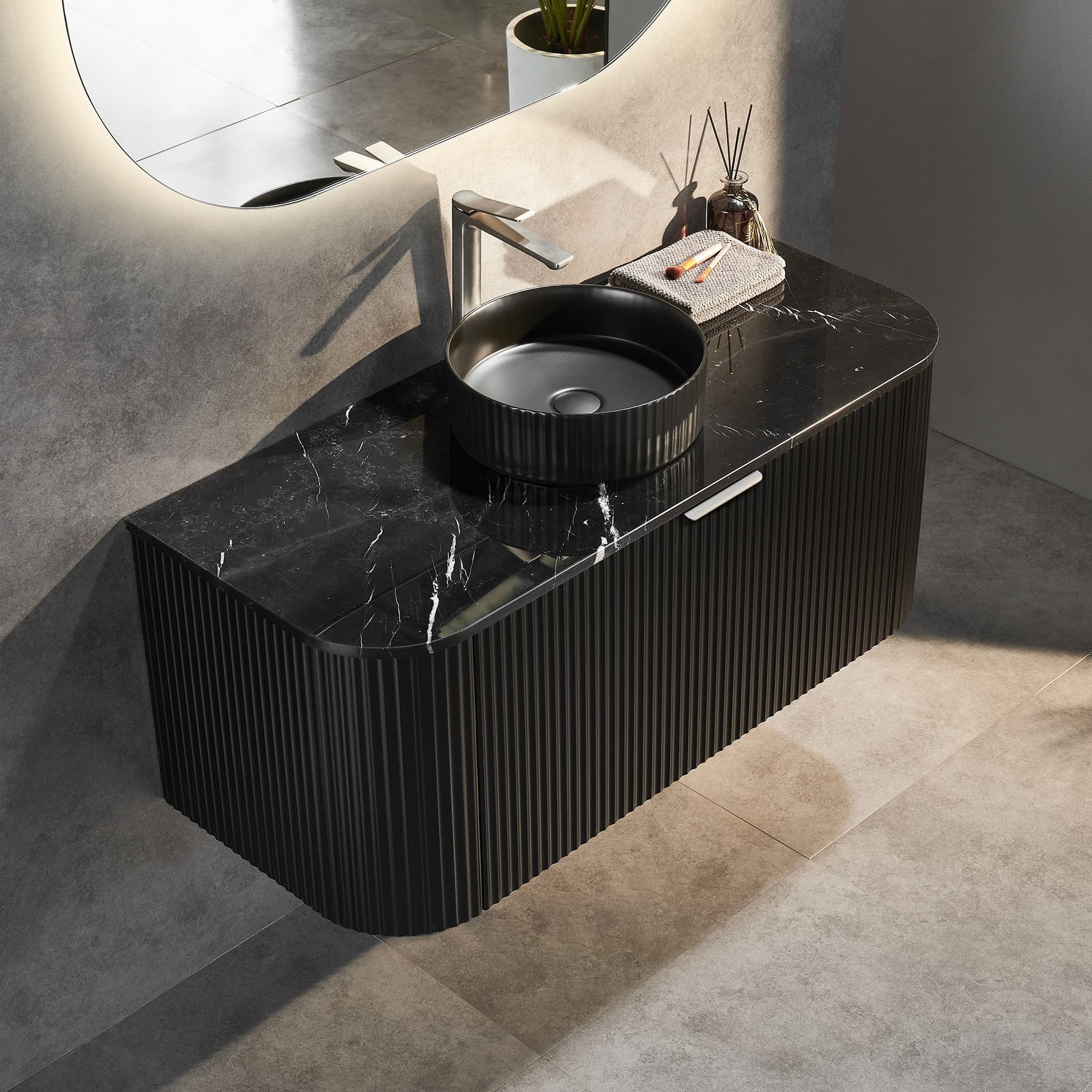 Ceto Avalon Wall-Mounted Polymer Cabinet 1190*493*470mm Matte Black