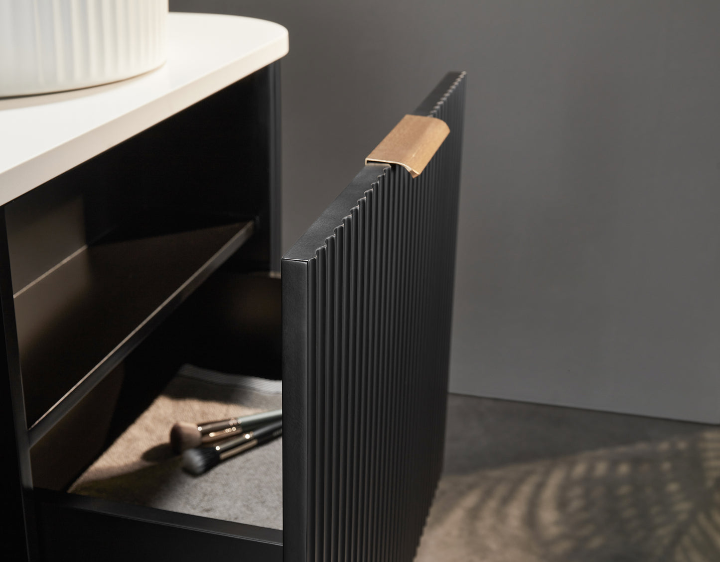 Ceto Avalon Wall Hung PVC Cabinet Matte Black Curve Edge Size:1790*493*470mm