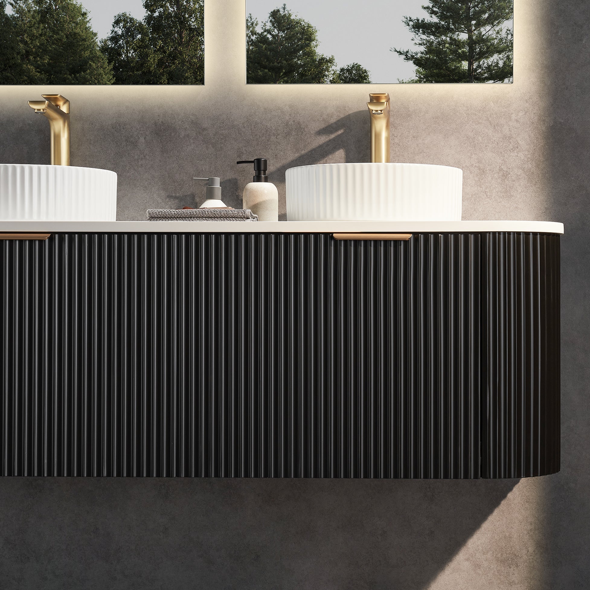 Solea Wall Hung PVC Cabinet with soft closing drawer 1200-1800mm