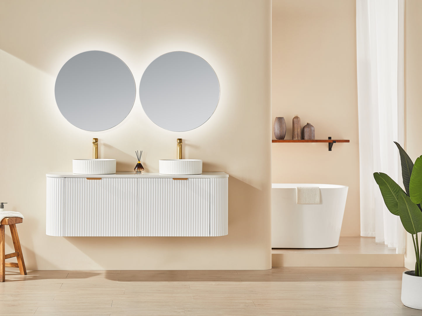 CETO AVALON Wall Hung PVC Cabinet Curve Edge 1200/1500/1800 CA1200W/CA1500W/CA1800W-MW/-MB