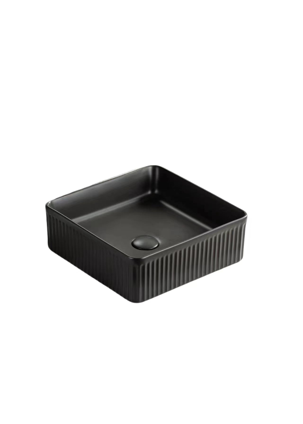 VITO Athena Fluted Square Premium Ceramic Above-Counter Basin 375*375*130mm