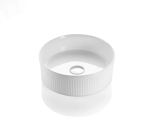 410mm X 410mm X 120mm Gloss White Basin Cascade CA410R