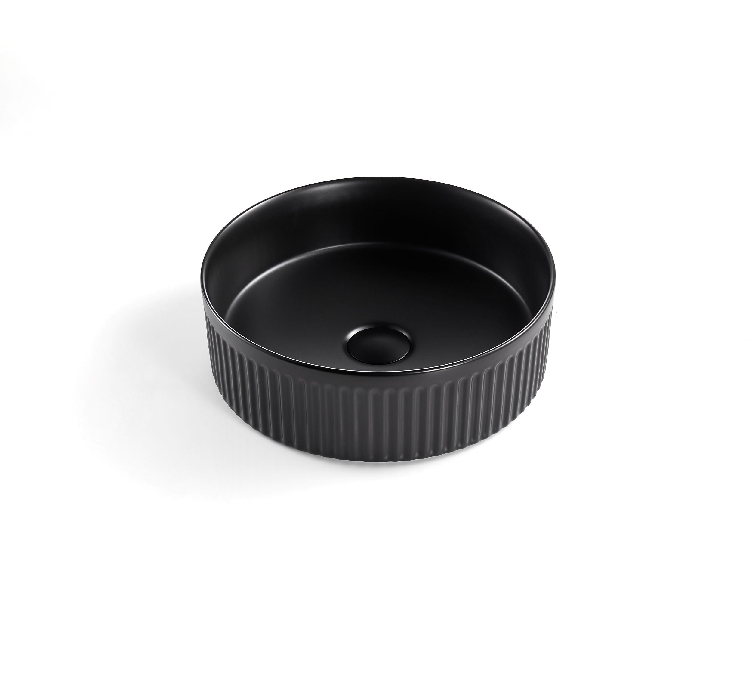 VITO Athena Fluted Round Premium Ceramic Above-Counter Basin 410*410*120mm