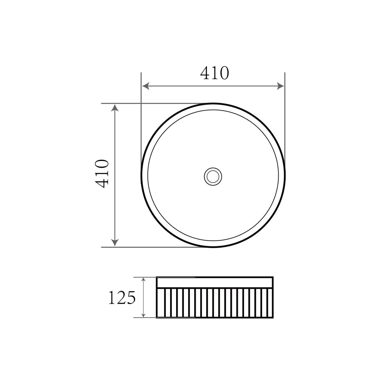 Above Counter Basin 410*410*125mm