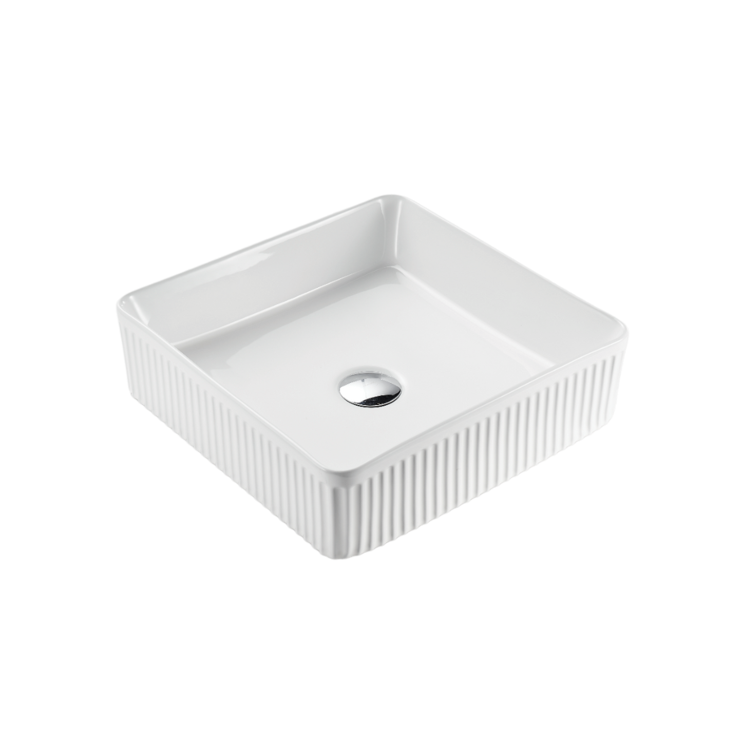 375mm X 375mm X 130mm Gloss White Basin Cascade CA3838SQ
