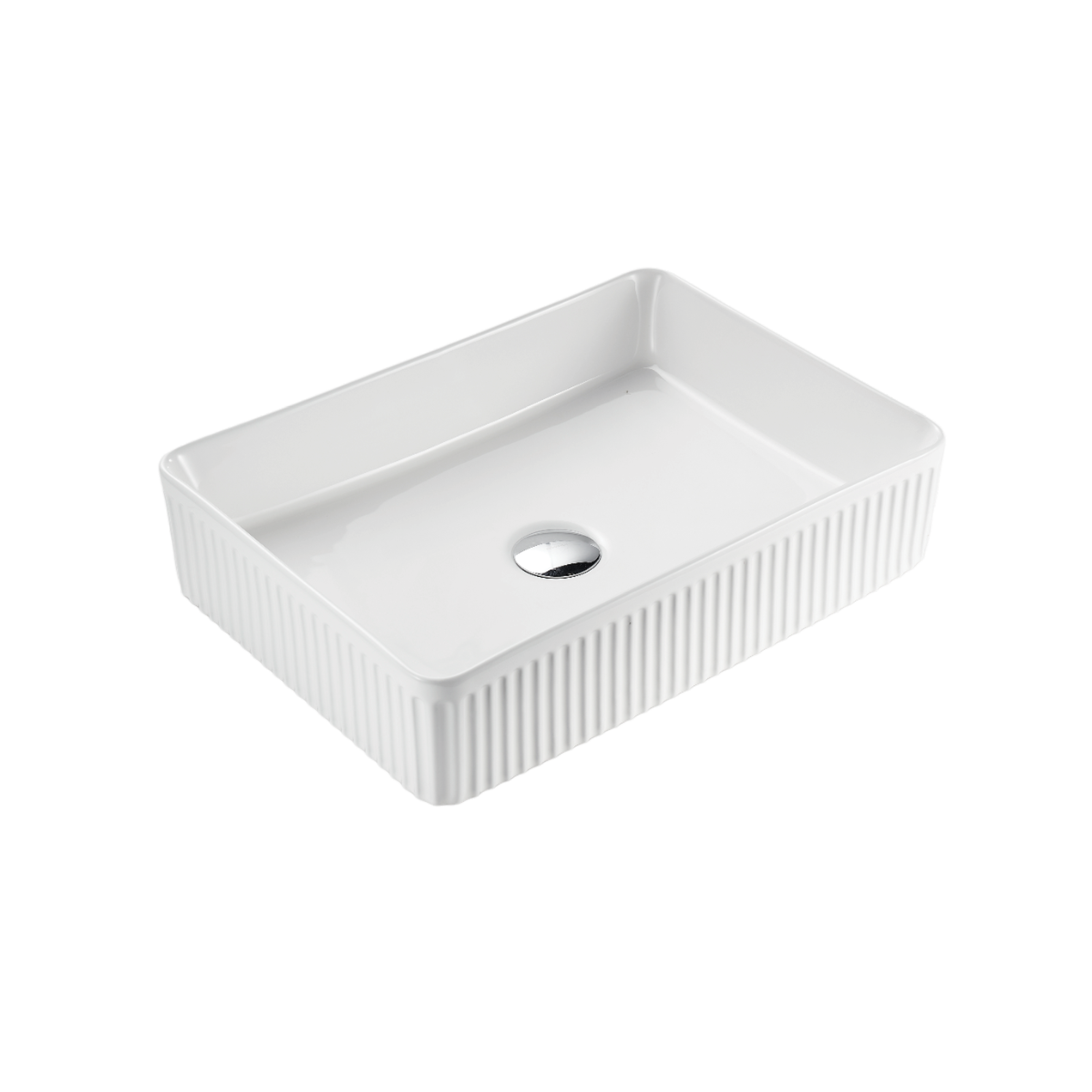 VITO Athena Fluted Rectangular Premium Ceramic Above-Counter Basin 500*380*120mm
