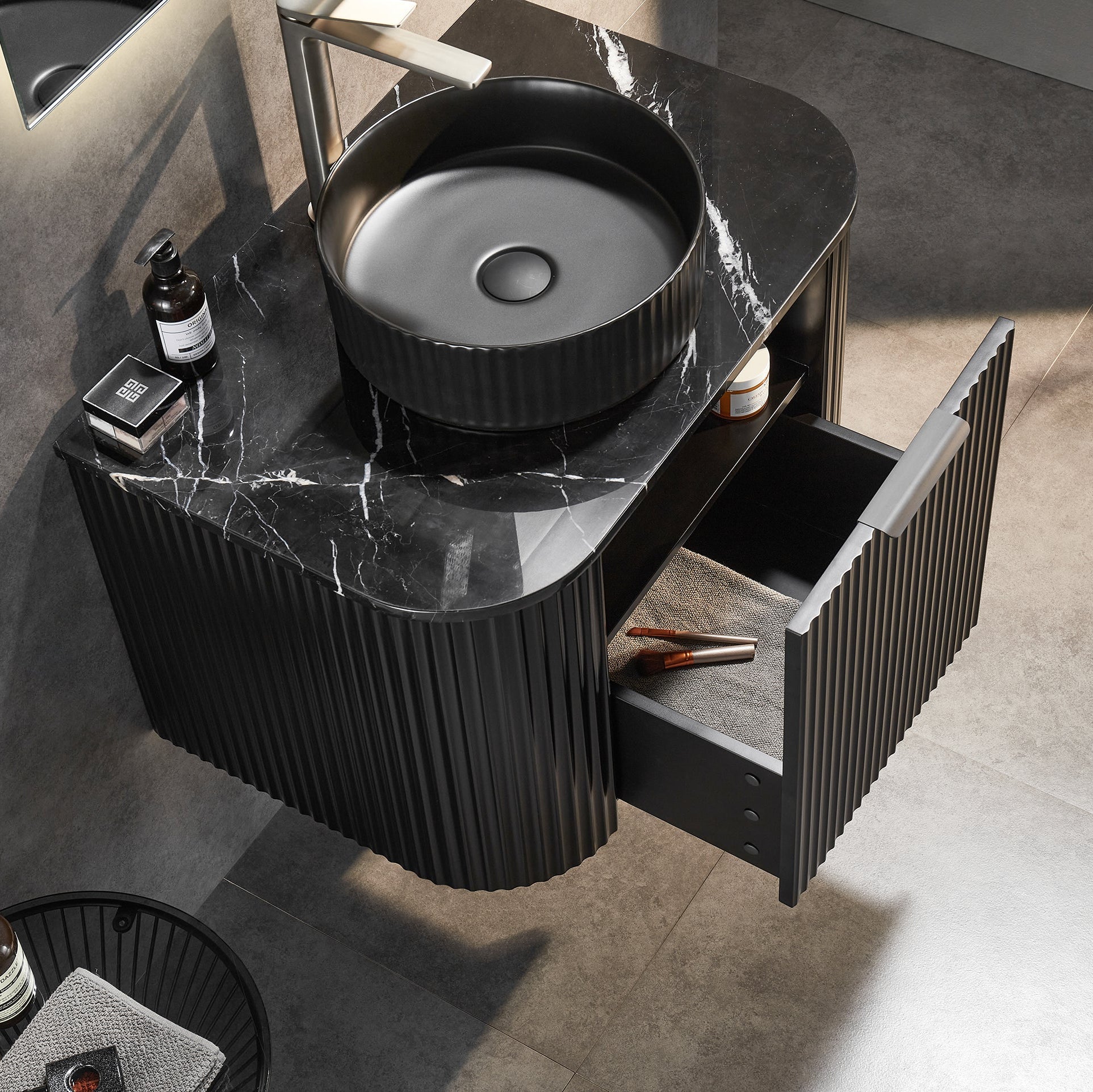 Solea Standard Wall Hung PVC Cabinet with soft closing door 600/750/900mm