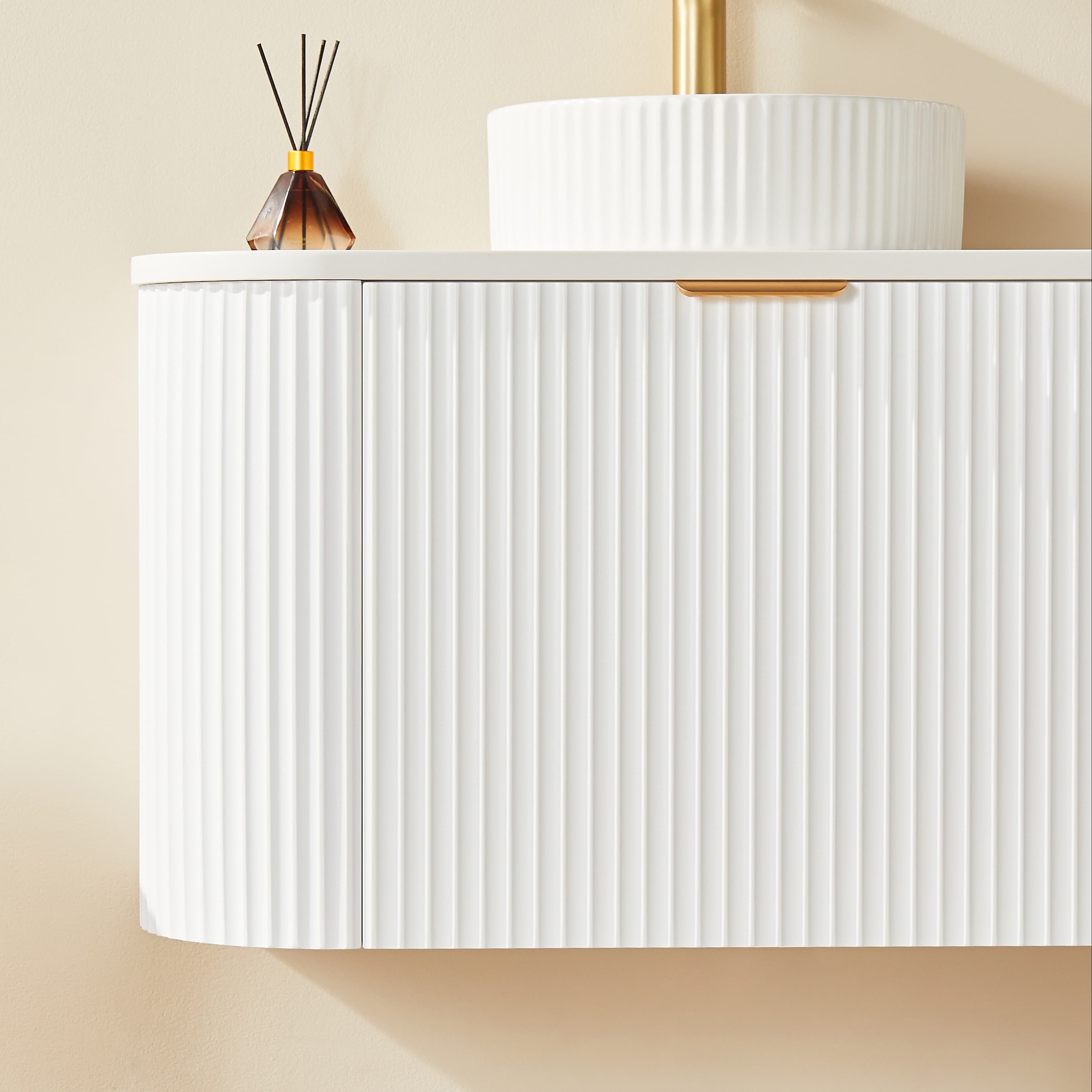 Elara Wall Hung PVC Cabinet with soft closing door Matte White 740*493*470mm