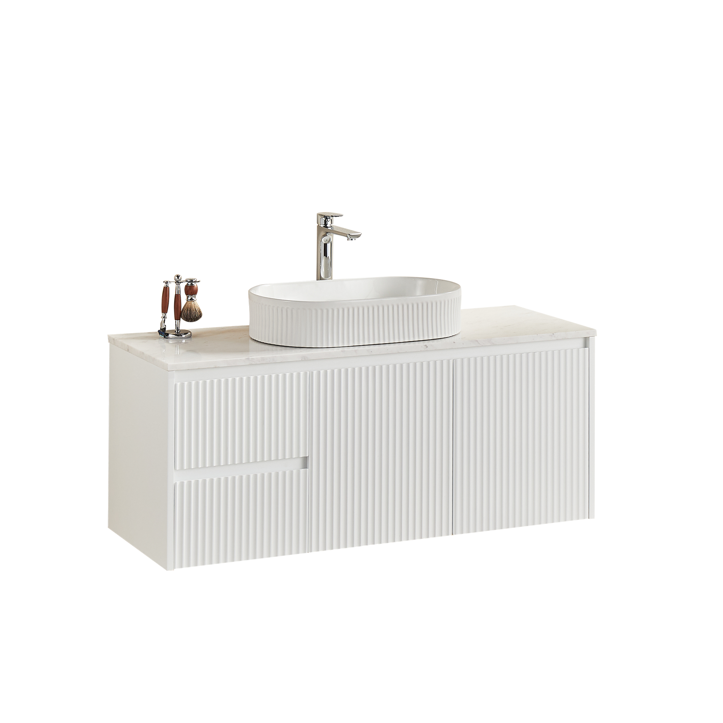 1190*455*480mm Left hand drawers Brindabella Wall Hung PVC Cabinet