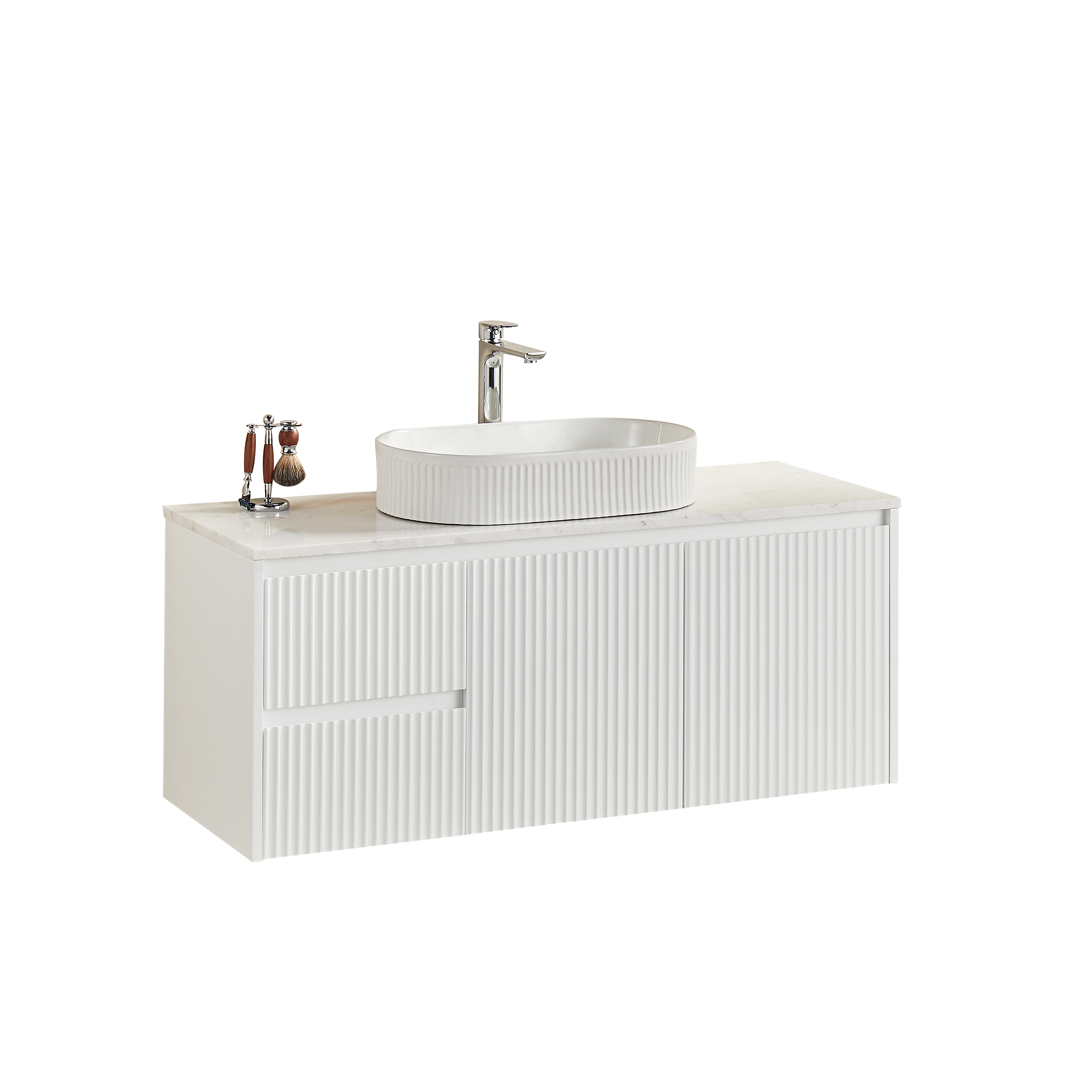 1190*455*480mm Left hand drawers Brindabella Wall Hung PVC Cabinet