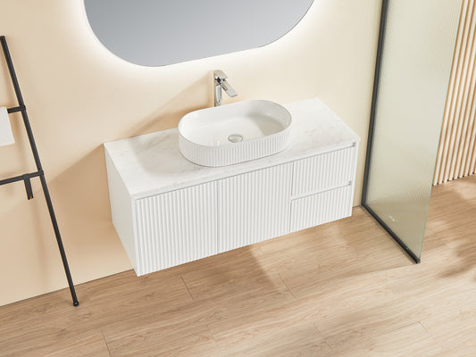 1190*455*480mm Left hand drawers Brindabella Wall Hung PVC Cabinet