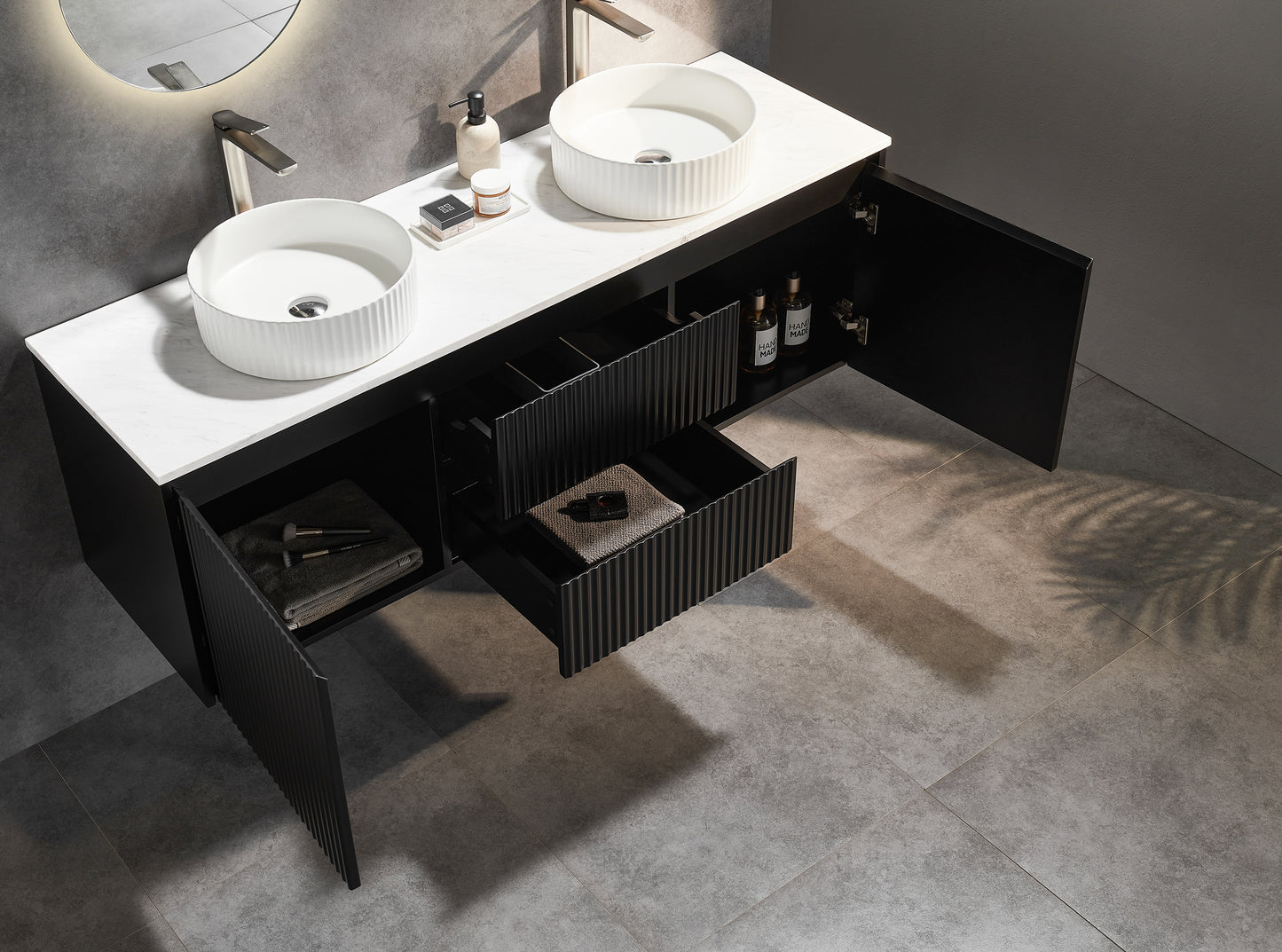 1490*455*480mm Drawers in the middle Brindabella CB1521W-MB