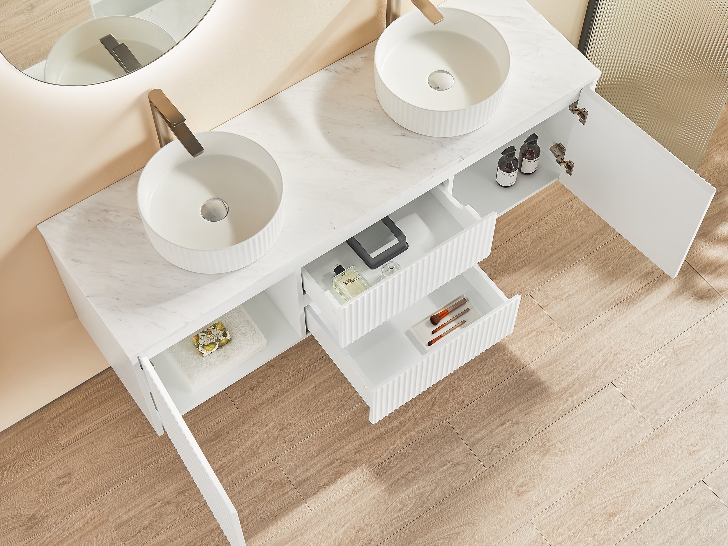 1490*455*480mm Drawers in the middle Brindabella CB1521W-MB