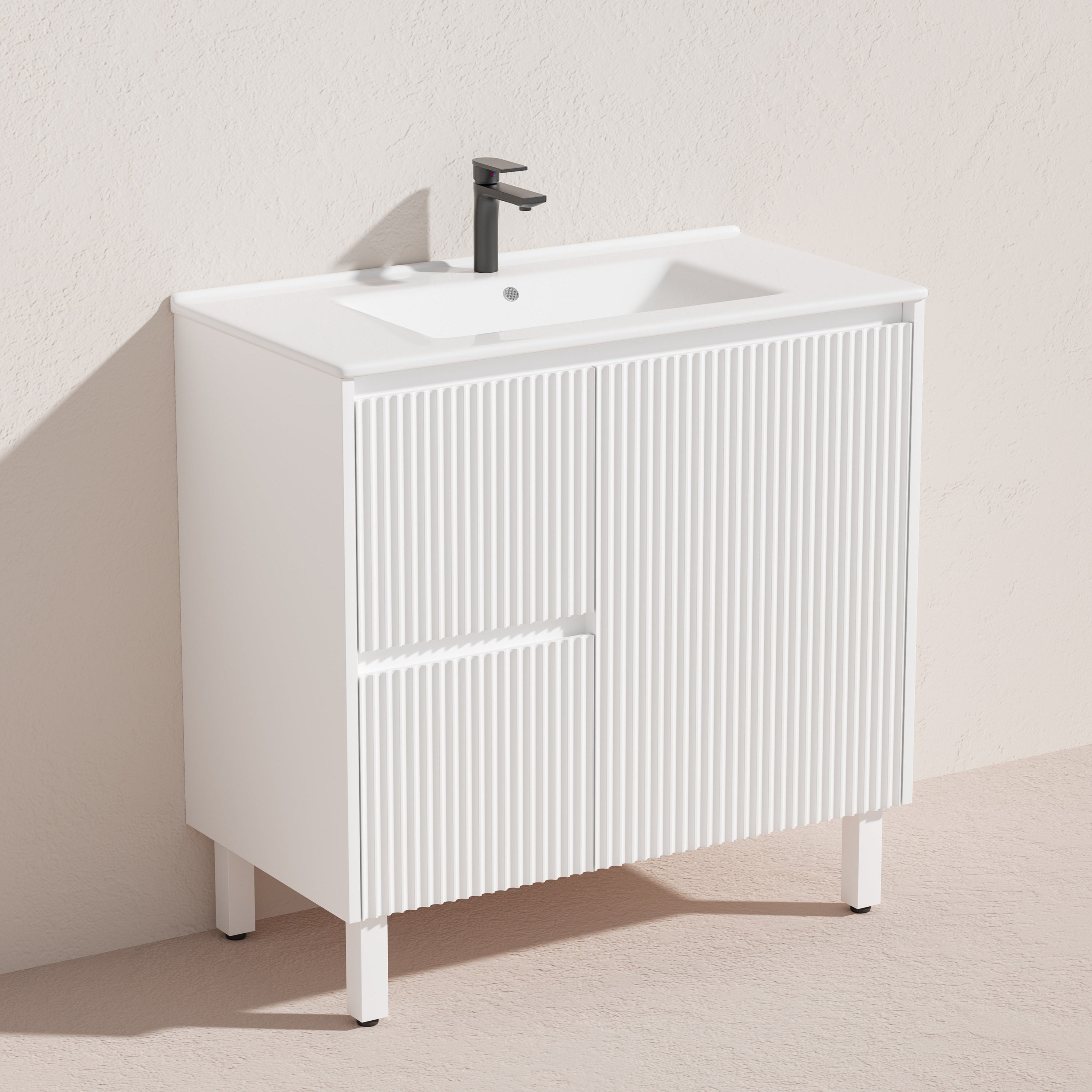 Brighton Floor Vanity 900*460*880mm Matte White