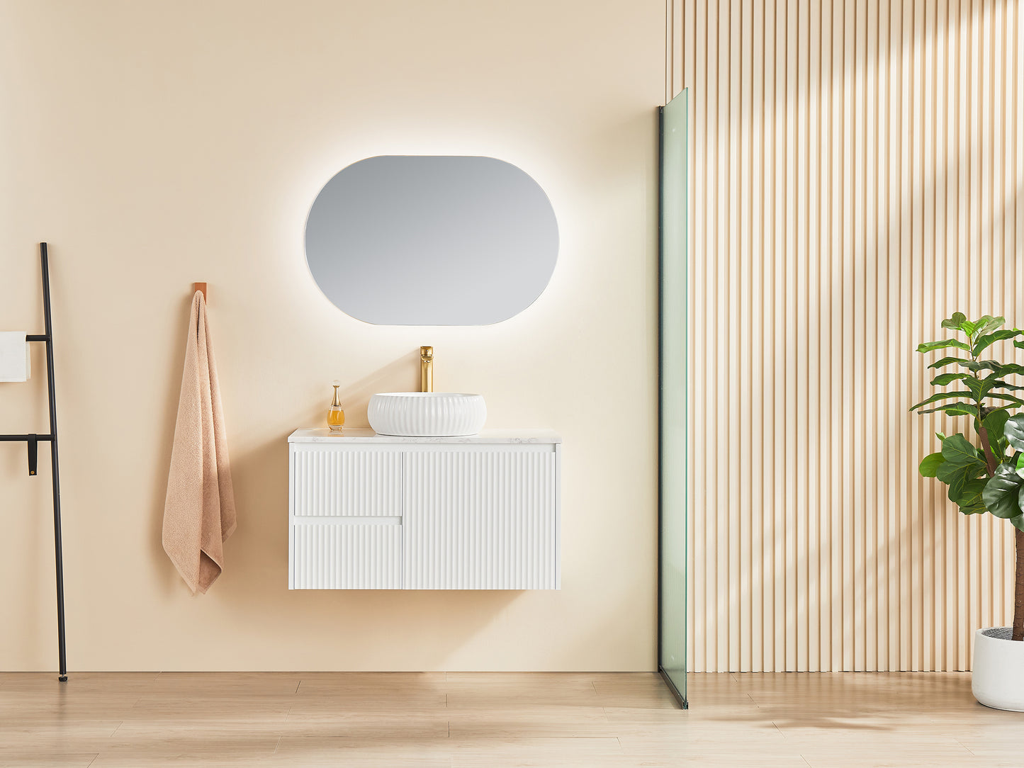890*455*480mm Brindabella Wall Hung PVC Vanity