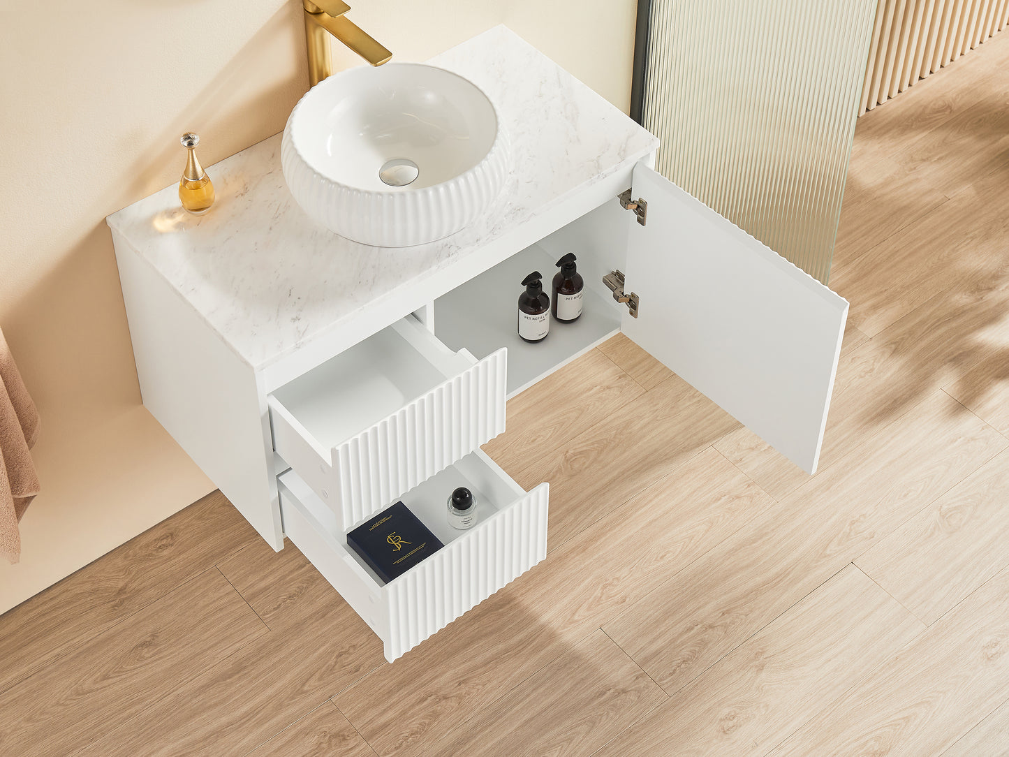 890*455*480mm Brindabella Wall Hung PVC Vanity