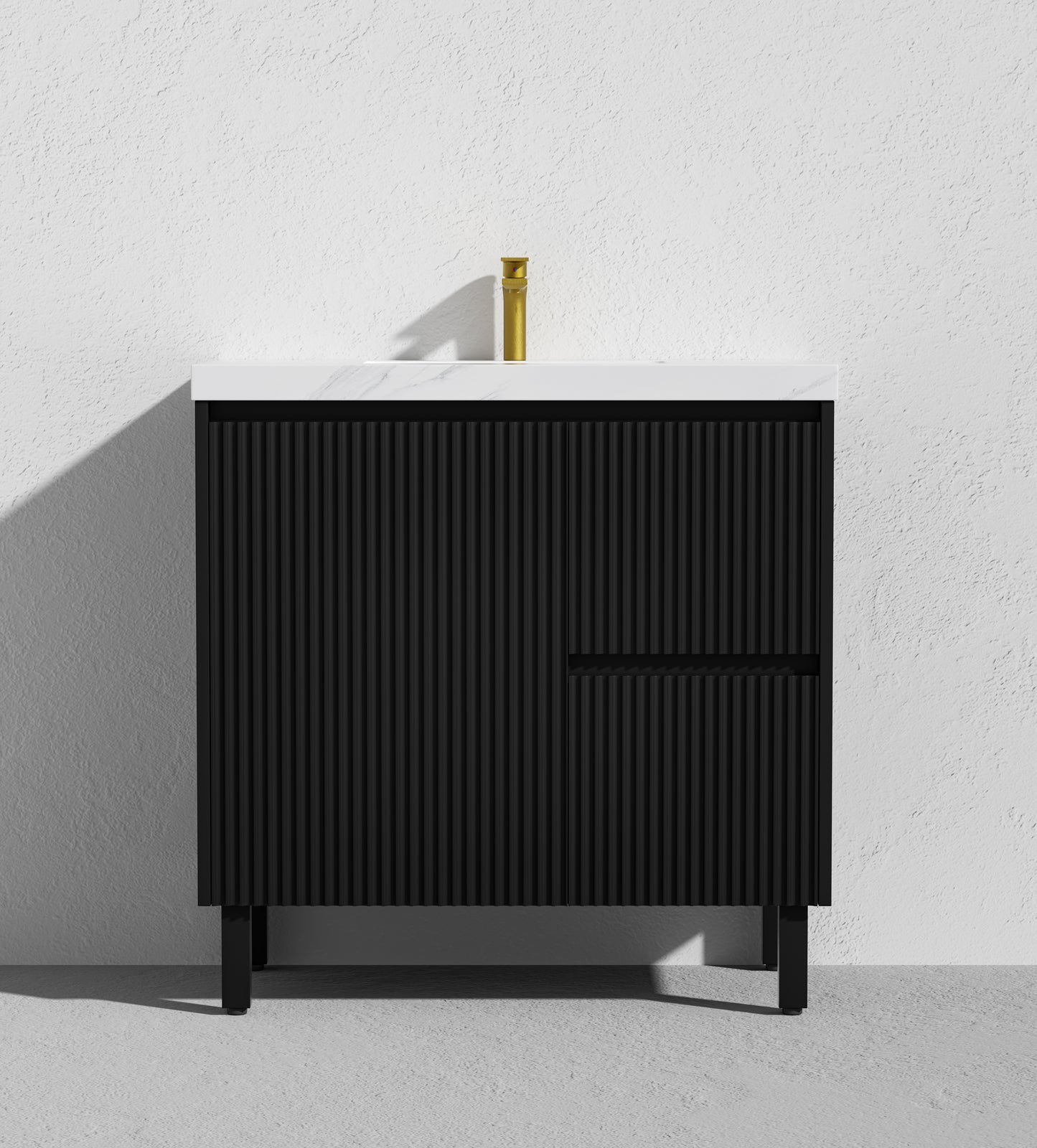 900mm Brighton Floor Standing Vanity Matte Black  CB94RL-MB Cabinet ONLY