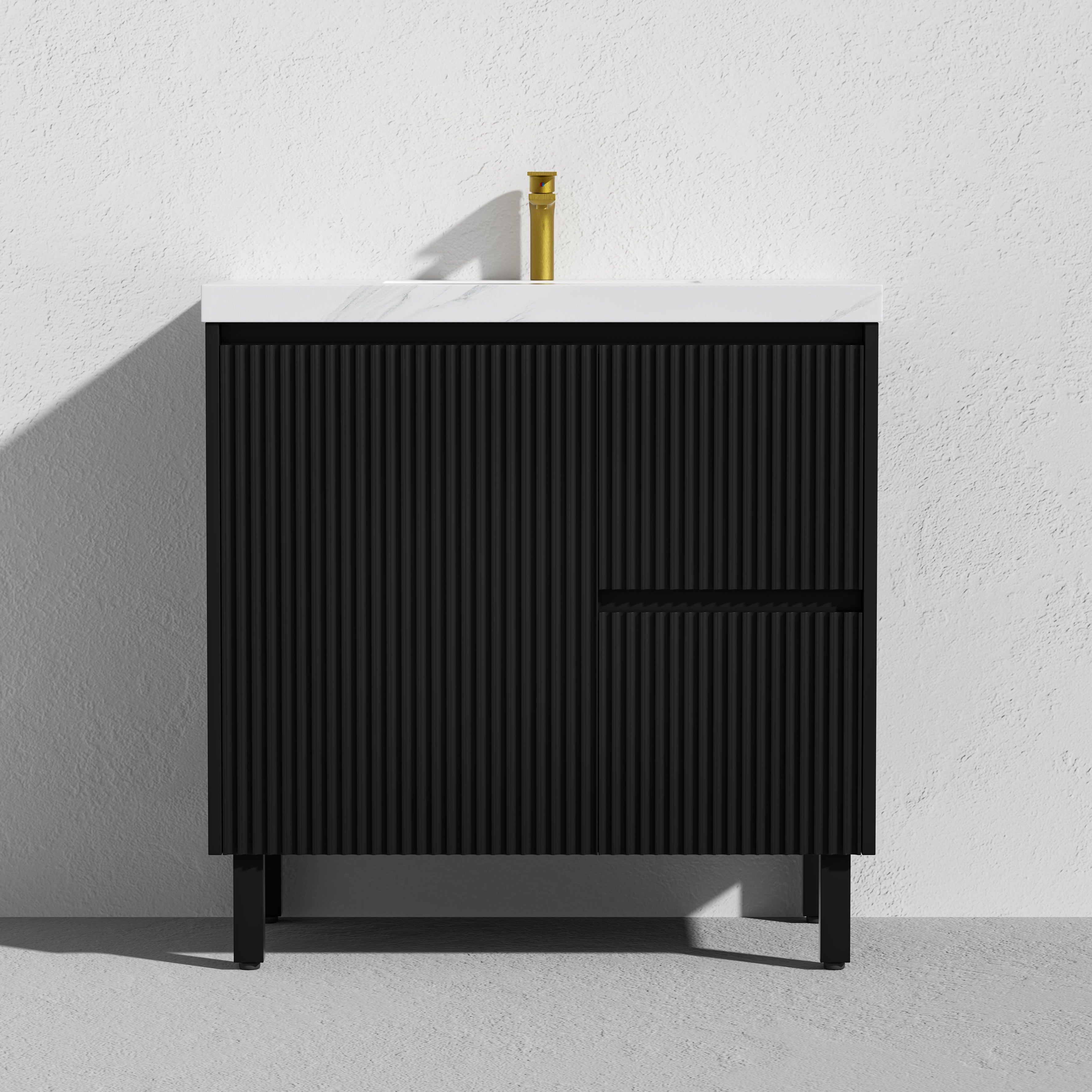 Brighton Floor Vanity 900*460*880mm Matte Black