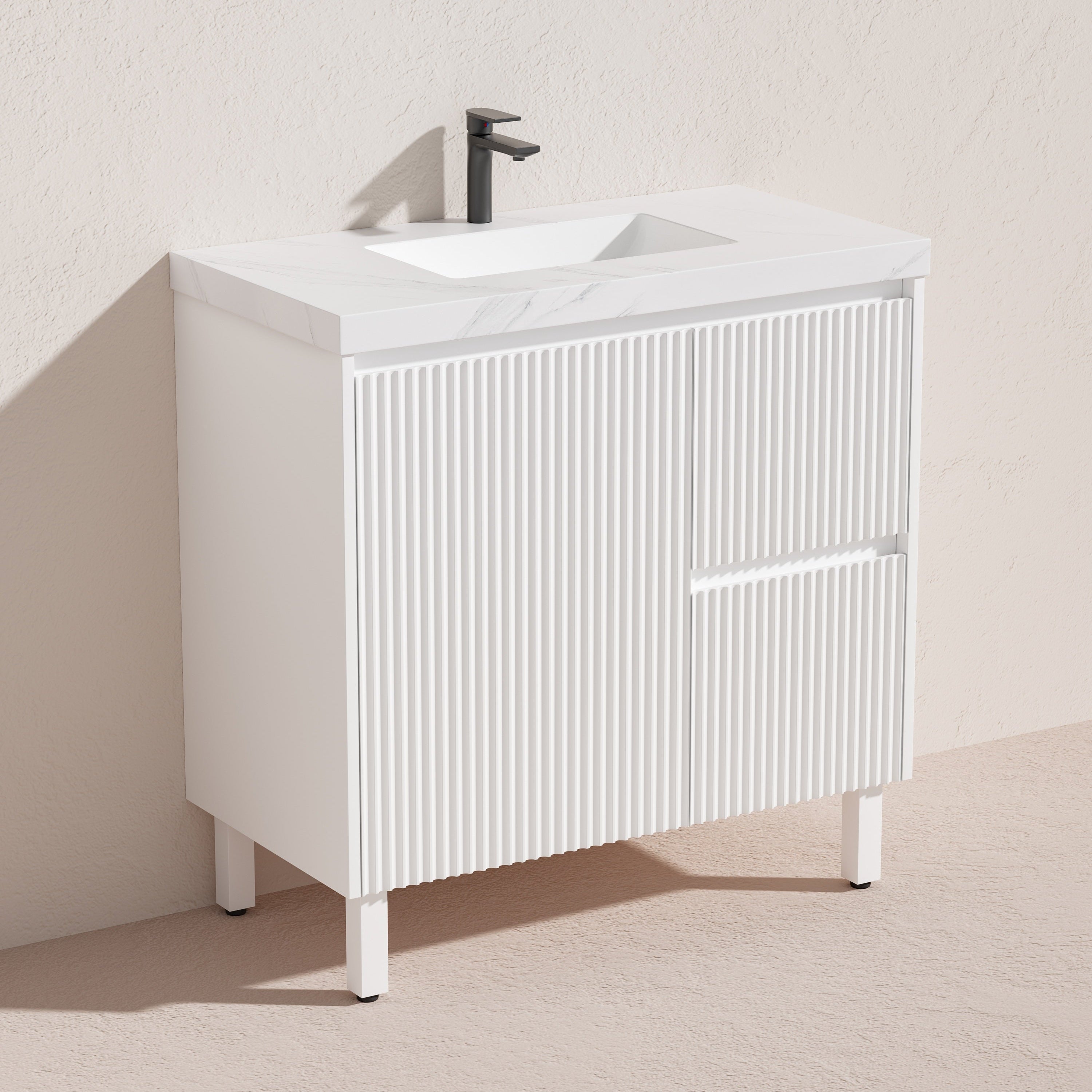 Brighton Floor Vanity 900*460*880mm Matte White