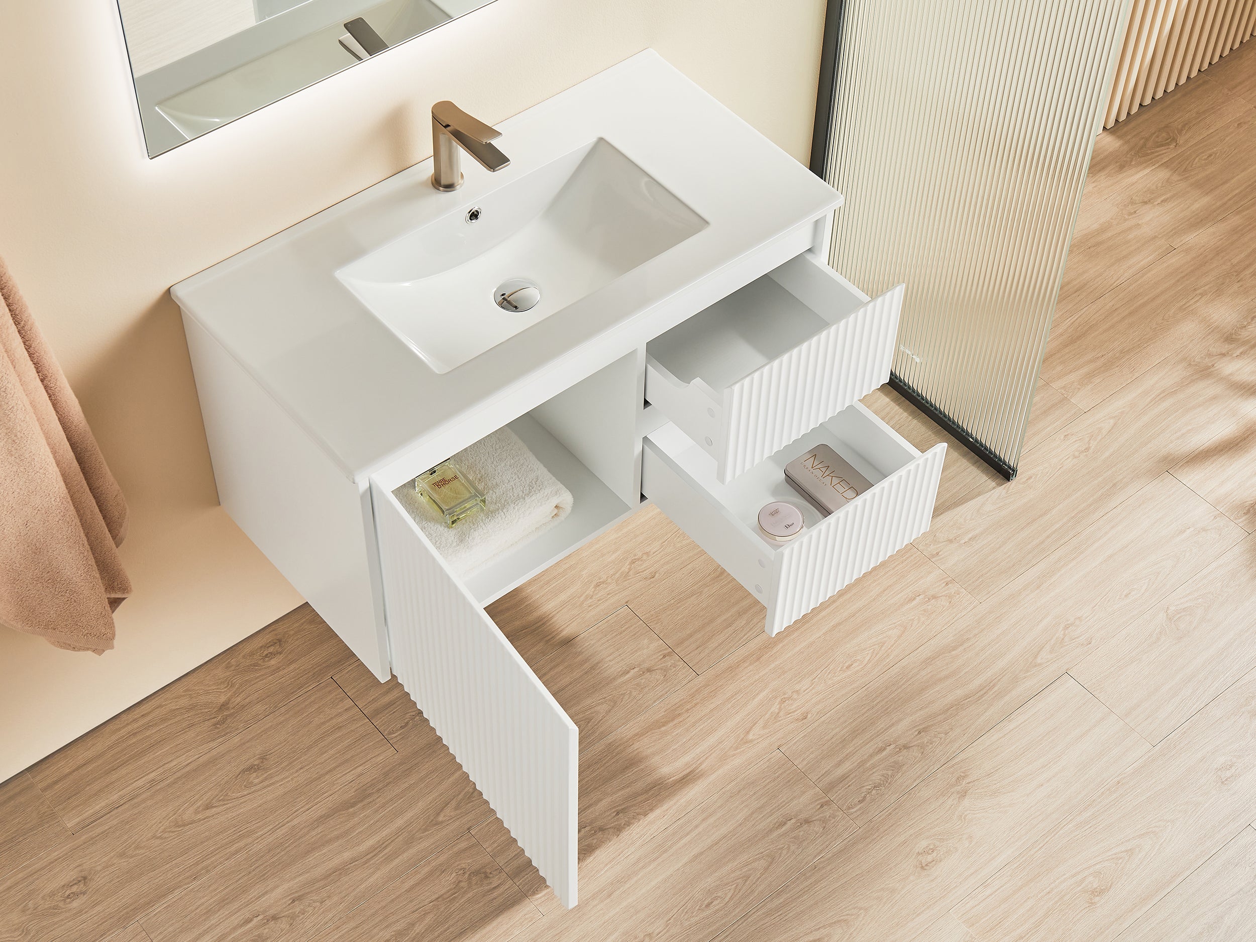 890*455*480mm Brindabella Wall Hung PVC Vanity