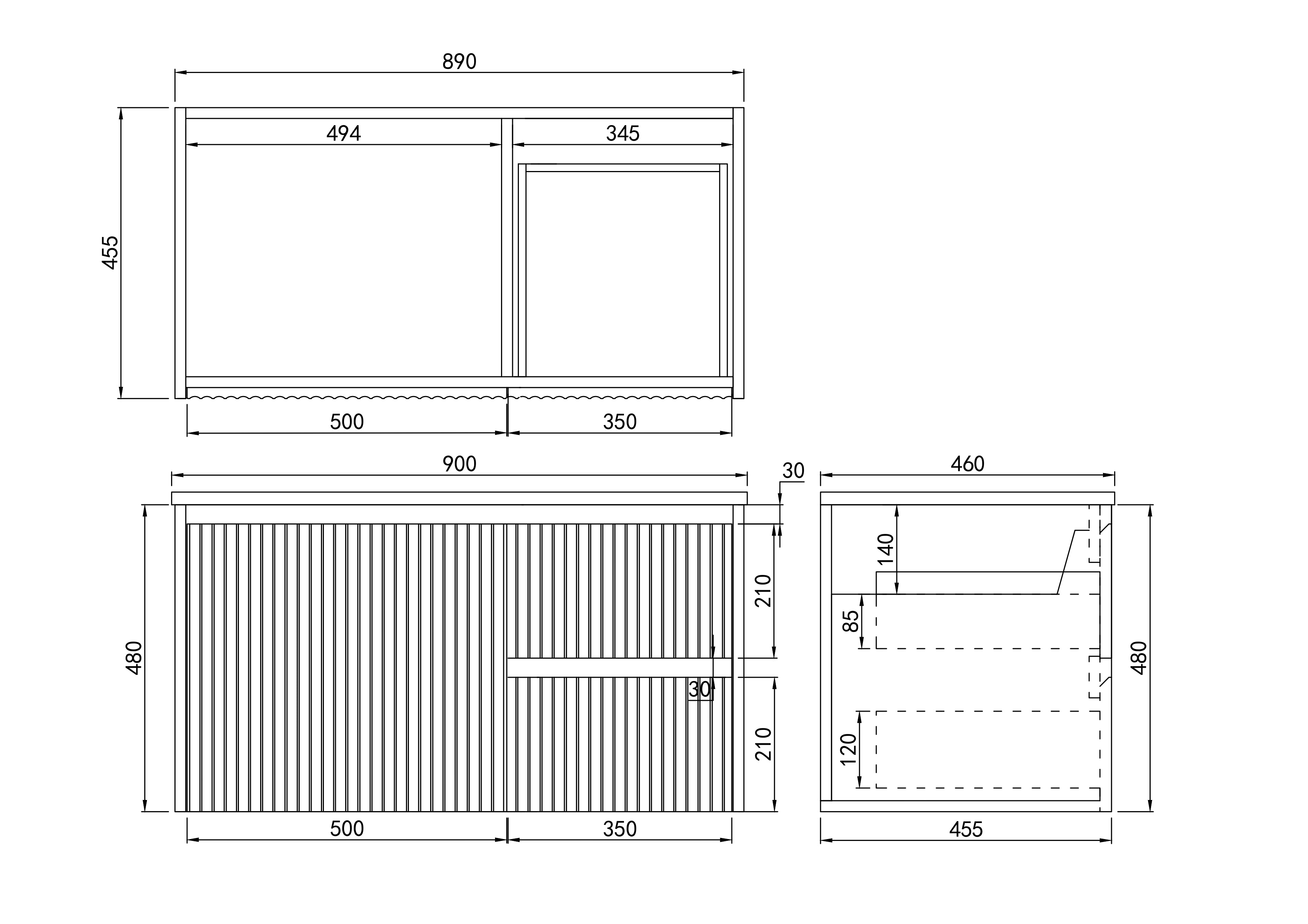 890*455*480mm Brindabella Wall Hung PVC Vanity