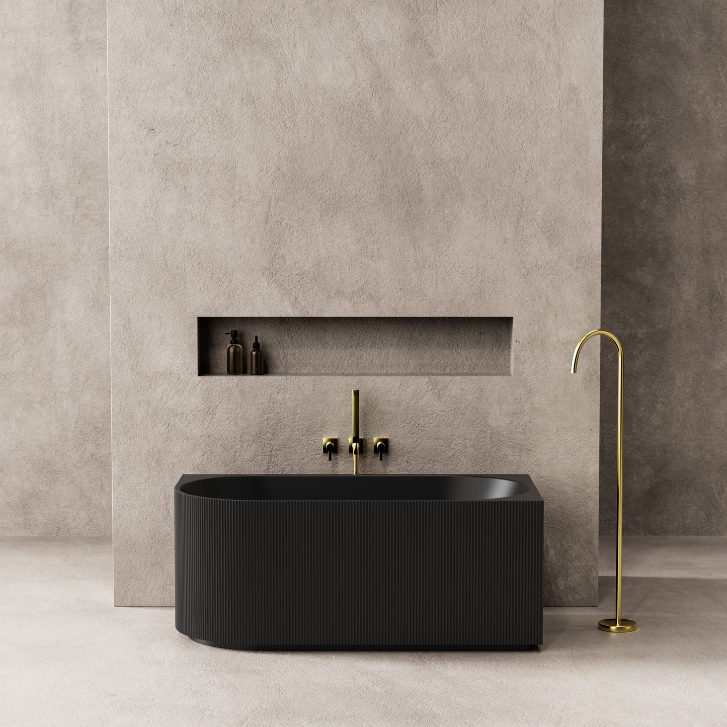 1500/1700mm Corner Fluted Bathtub Capri CGV1500R
