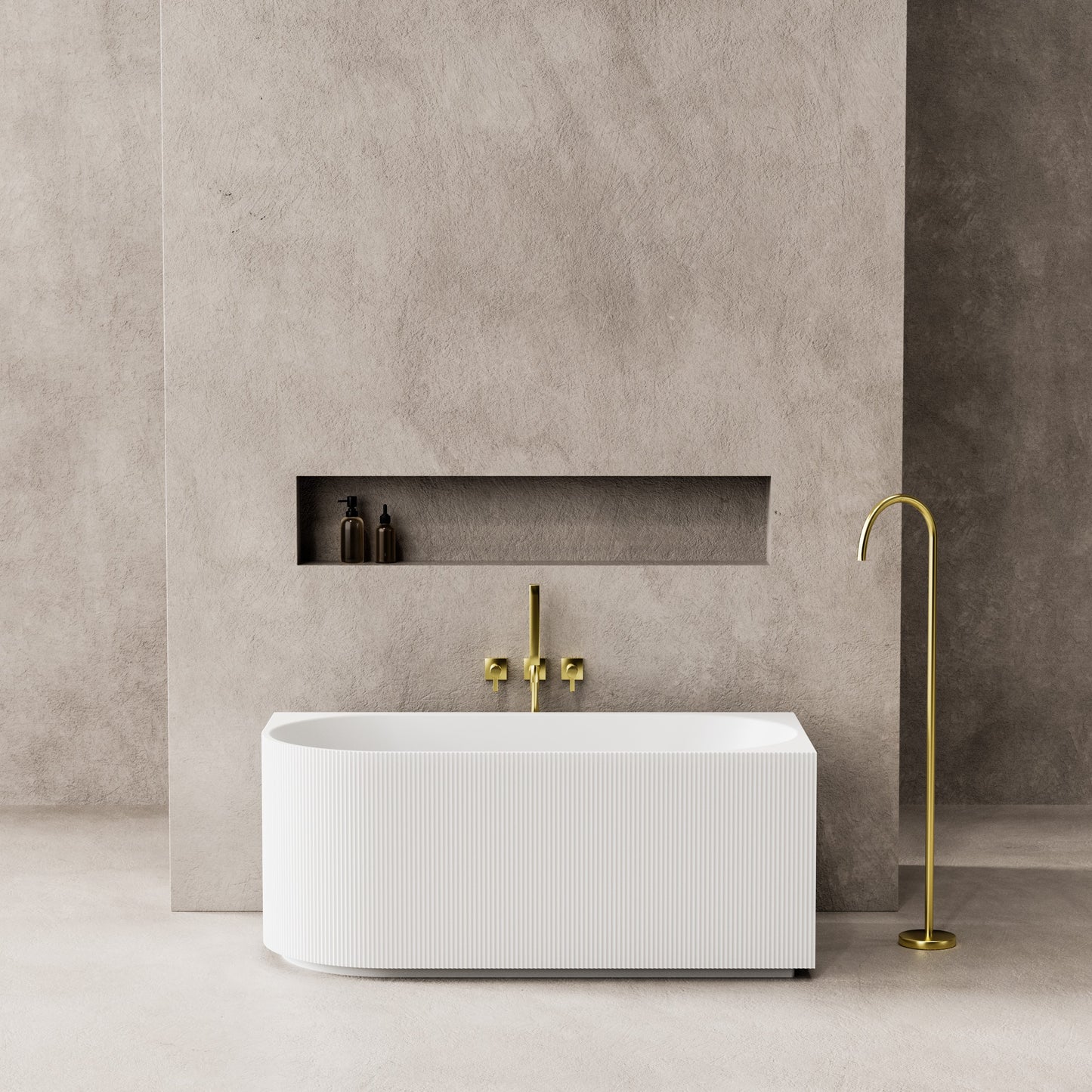 1500/1700mm Corner Fluted Bathtub Capri CGV1500R