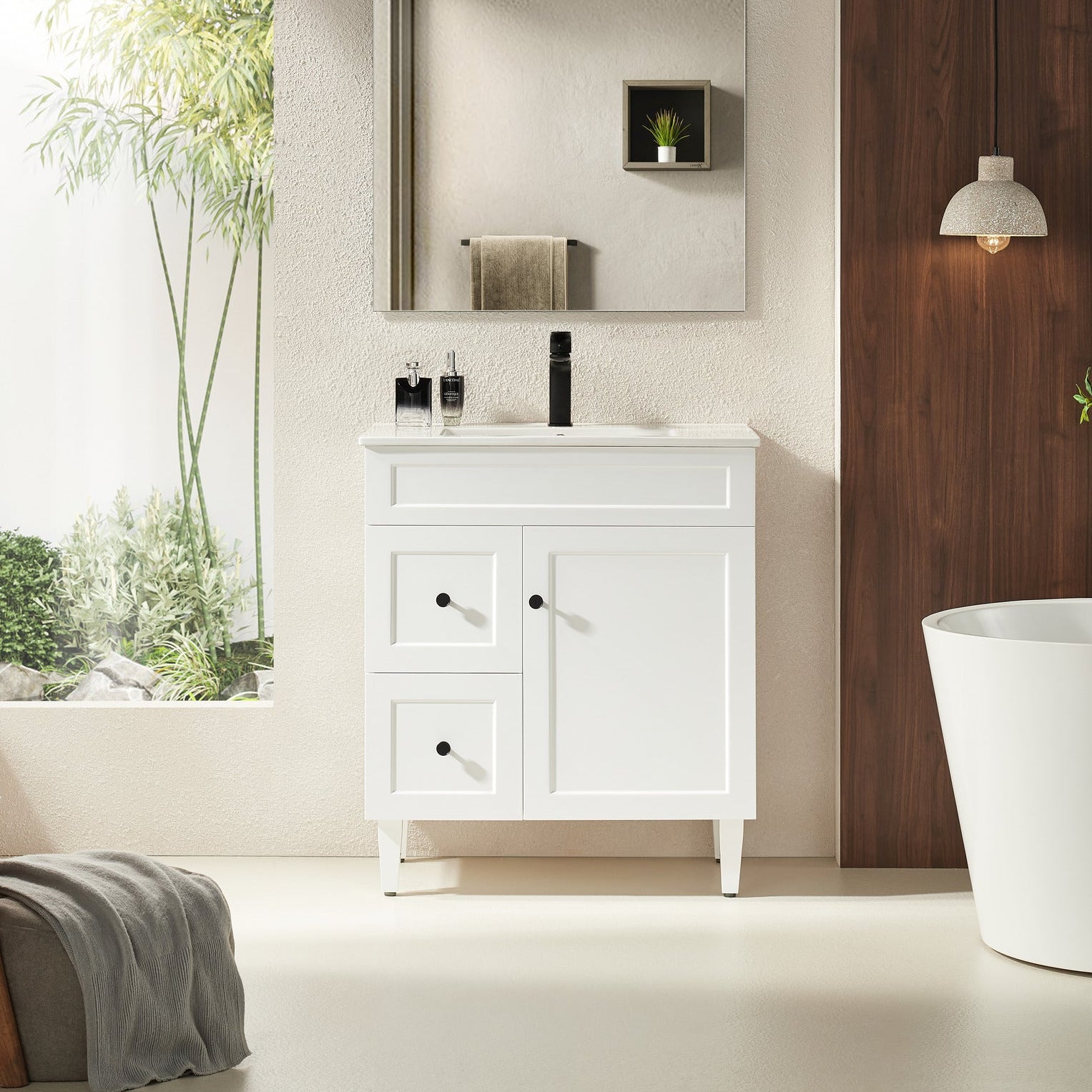 Ashford Floor Vanity 740*455*880mm Matte White