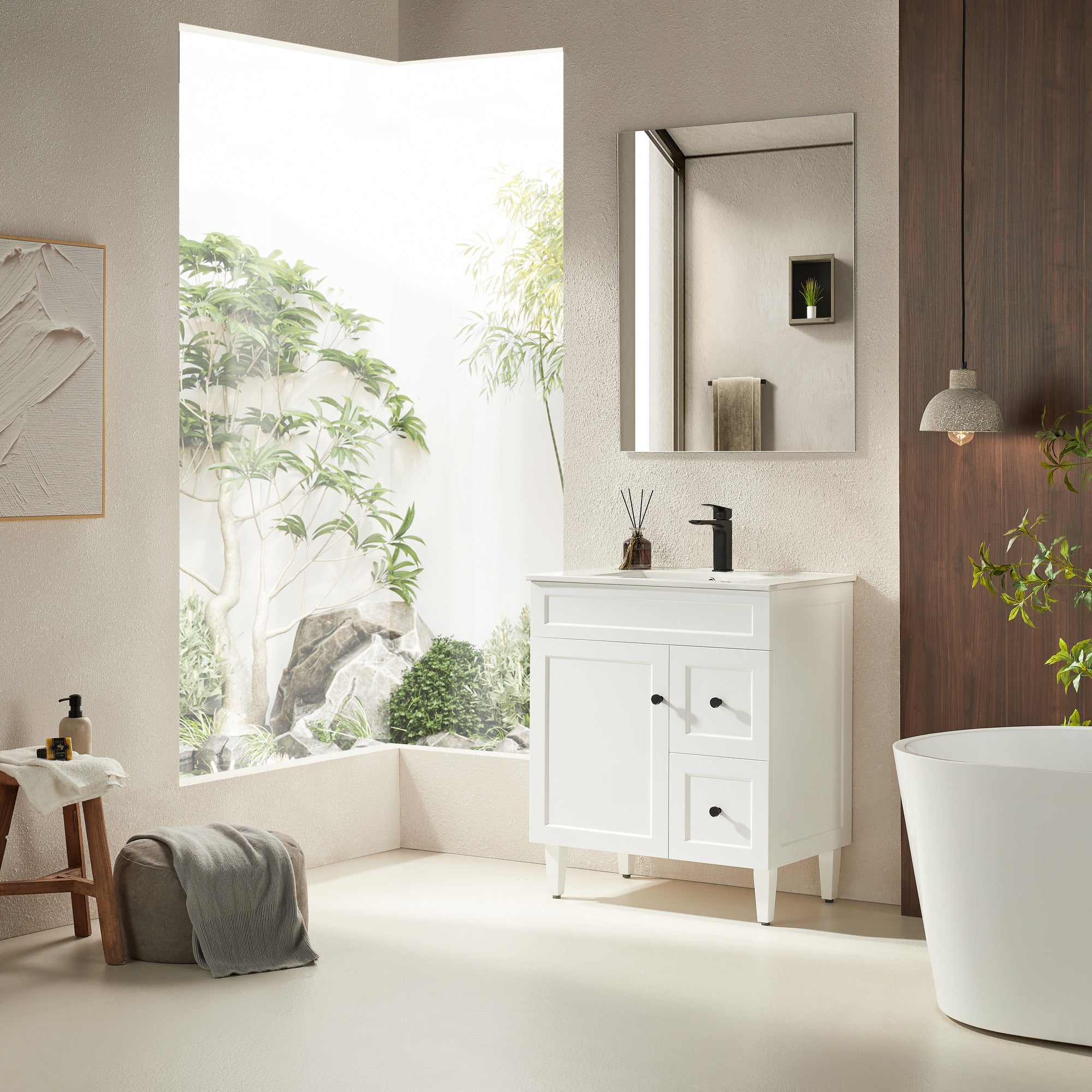 Ashford Floor Vanity 740*455*880mm Matte White