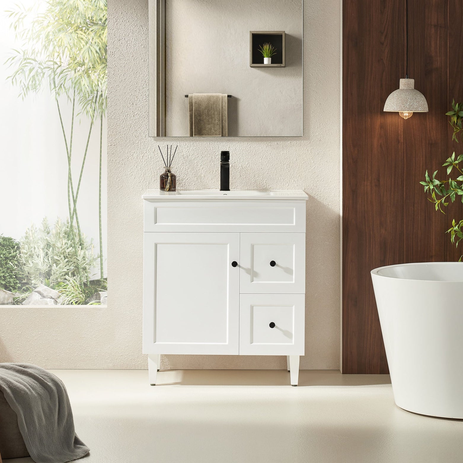 Ashford Floor Vanity 740*455*880mm Matte White