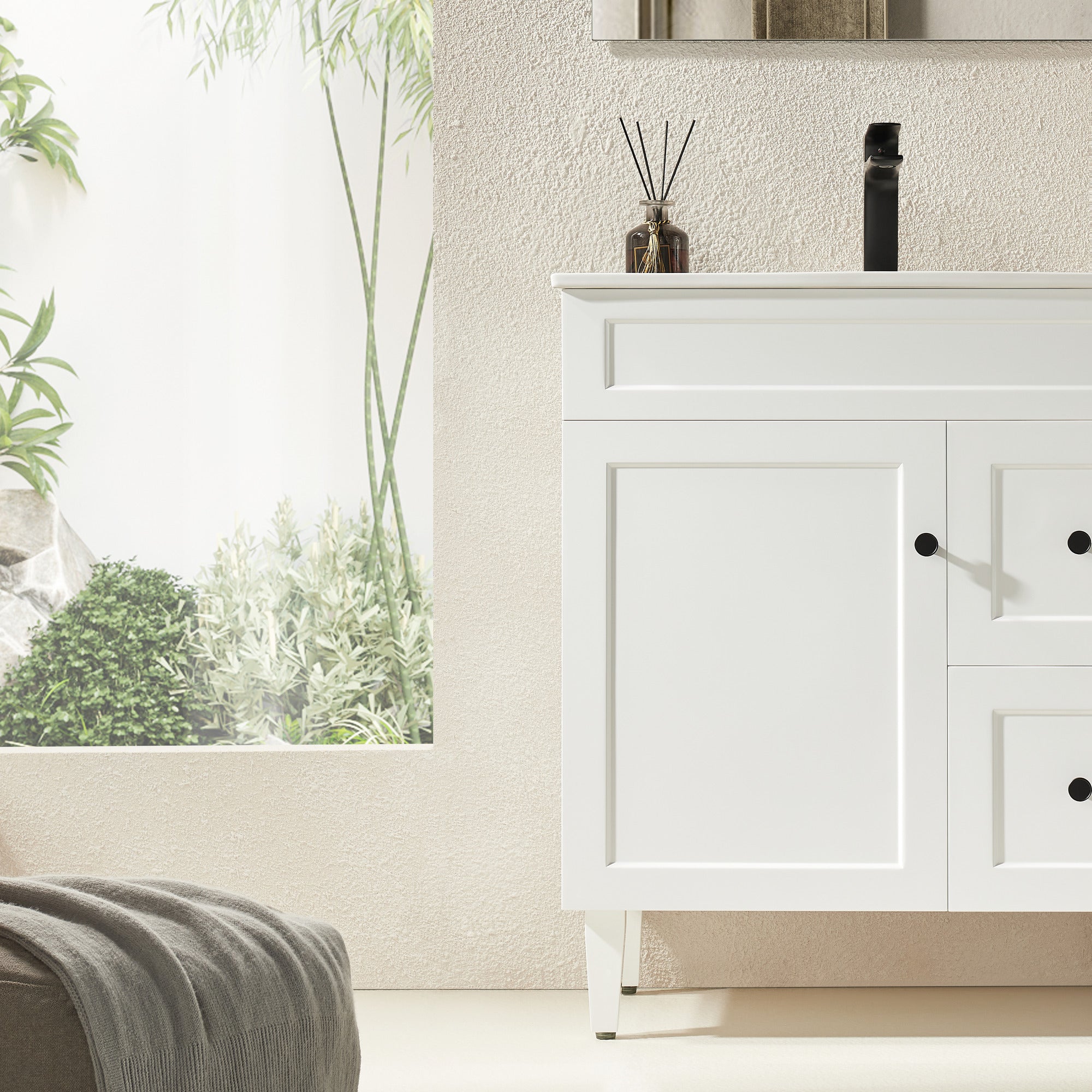 Ashford Floor Vanity 740*455*880mm Matte White