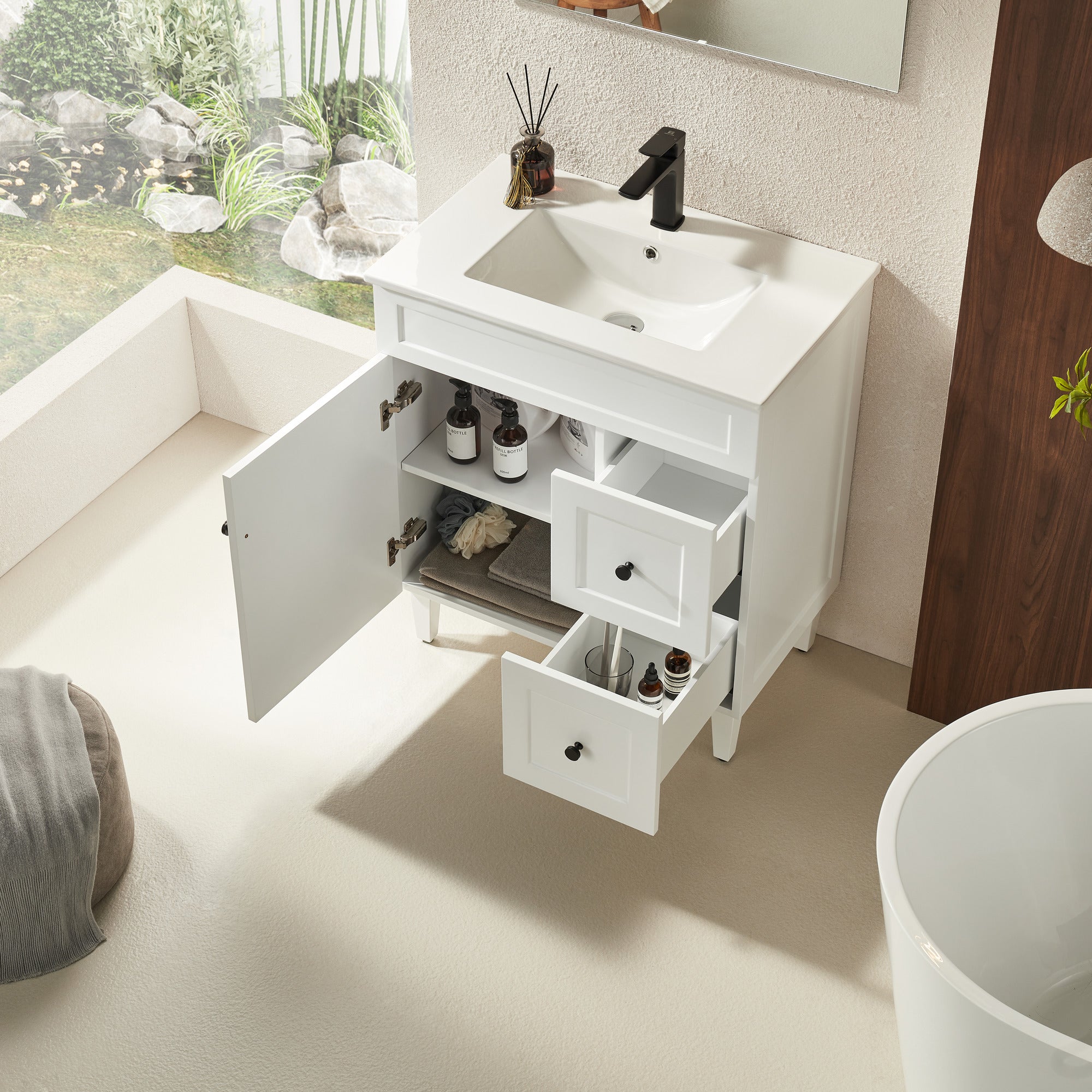 Ashford Floor Vanity 740*455*880mm Matte White