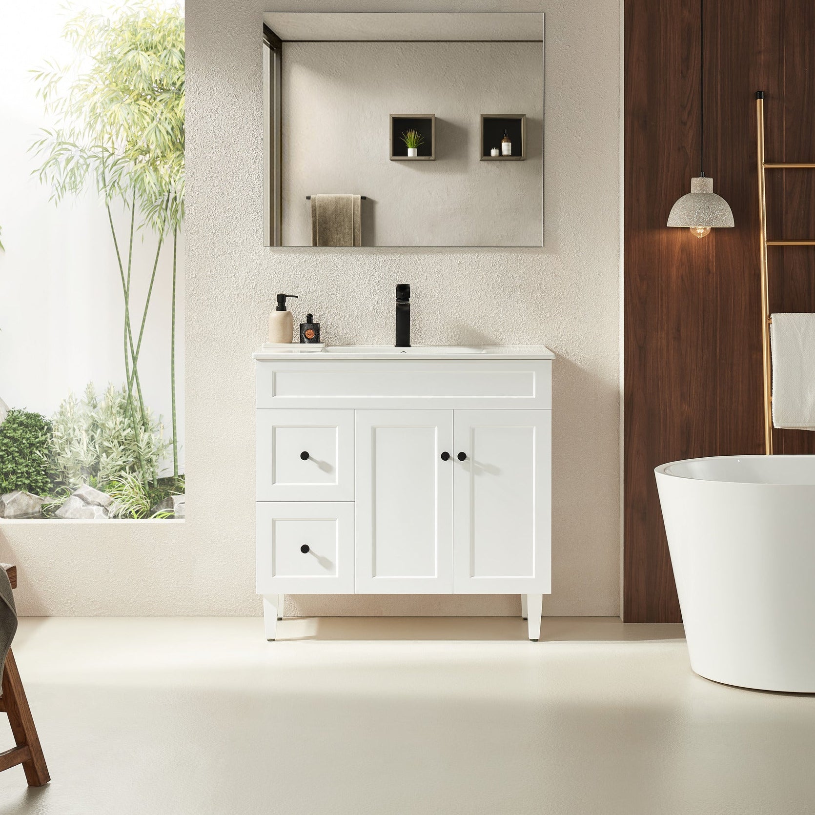 Ashford Floor Vanity 900*460*880mm Matte White