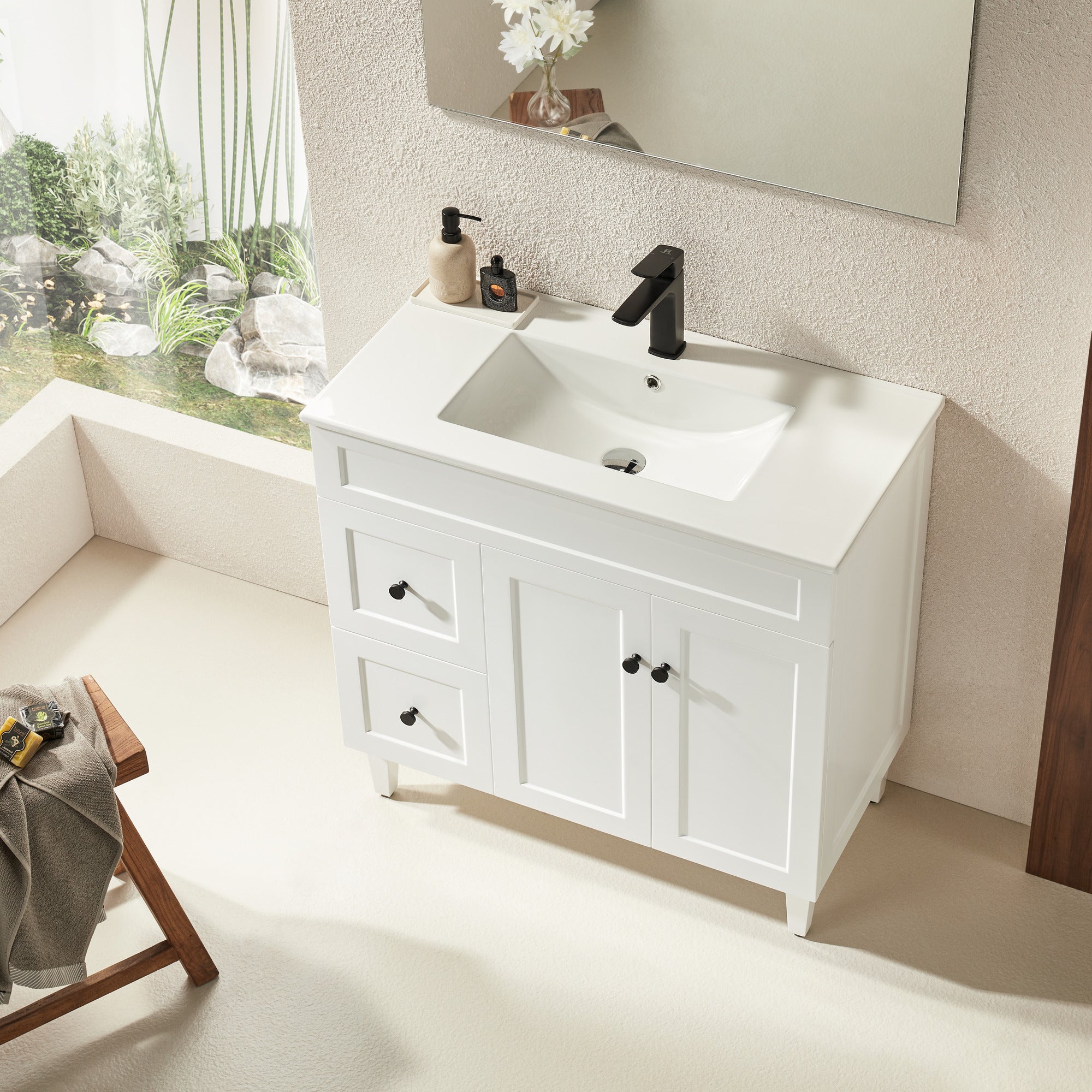 Ashford Floor Vanity 900*460*880mm Matte White