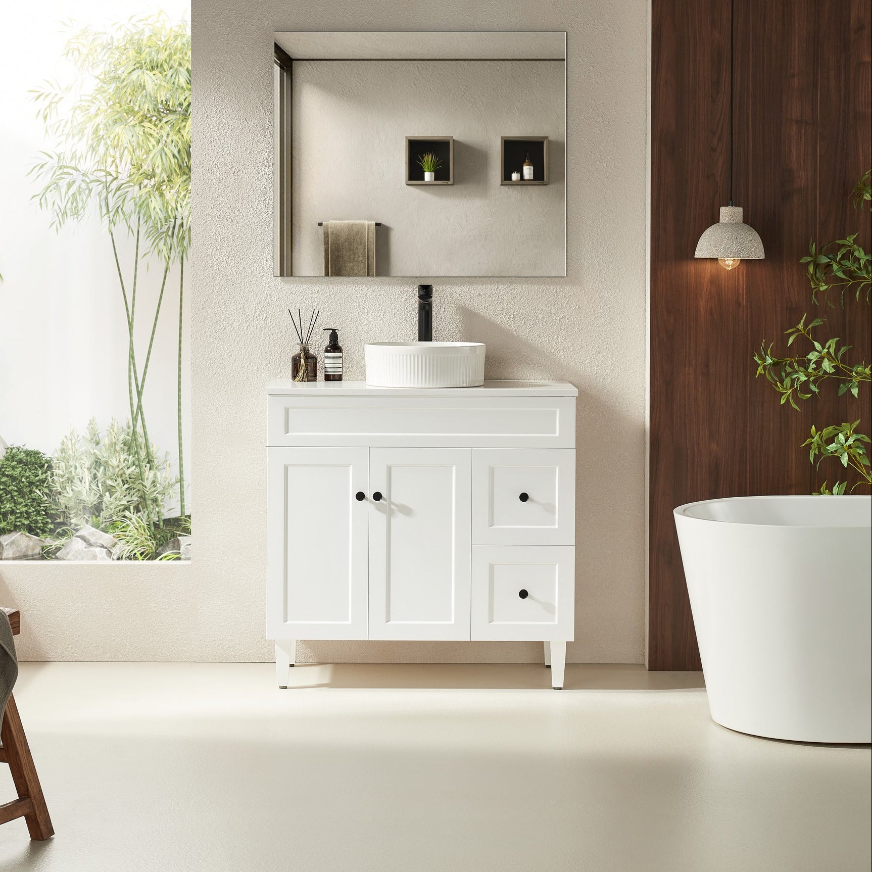 Ashford Floor Vanity 900*460*880mm Matte White
