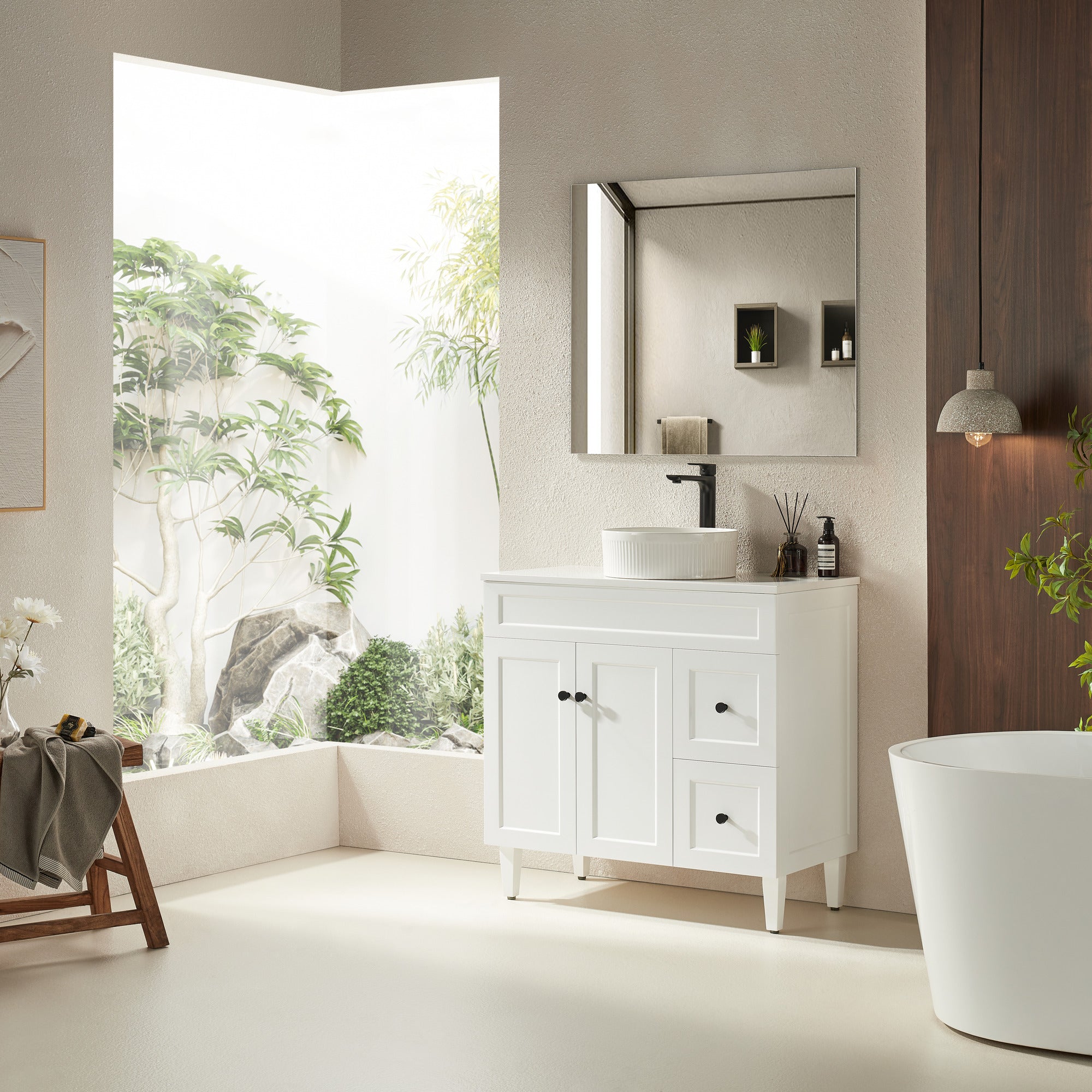 Ashford Floor Vanity 900*460*880mm Matte White