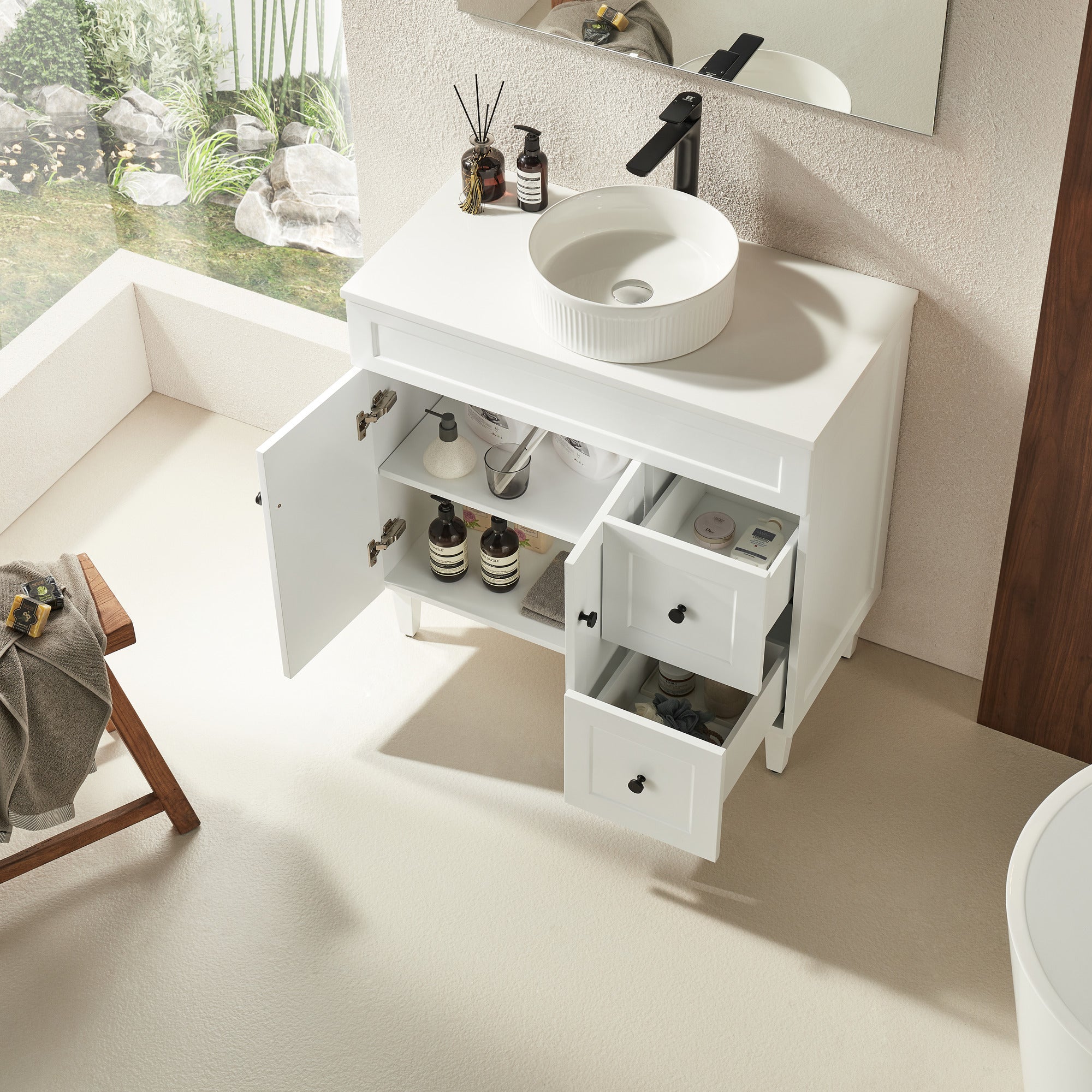 Ashford Floor Vanity 900*460*880mm Matte White