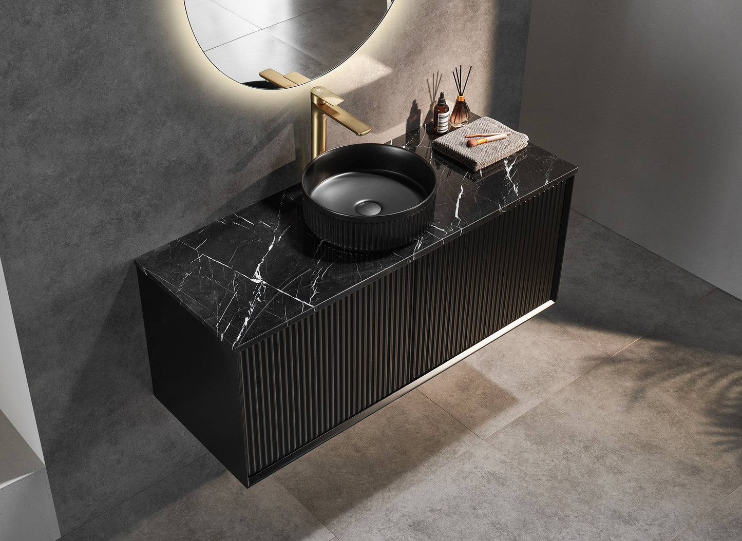 1200*460*500mm PVC Wall hung push open drawer vanity