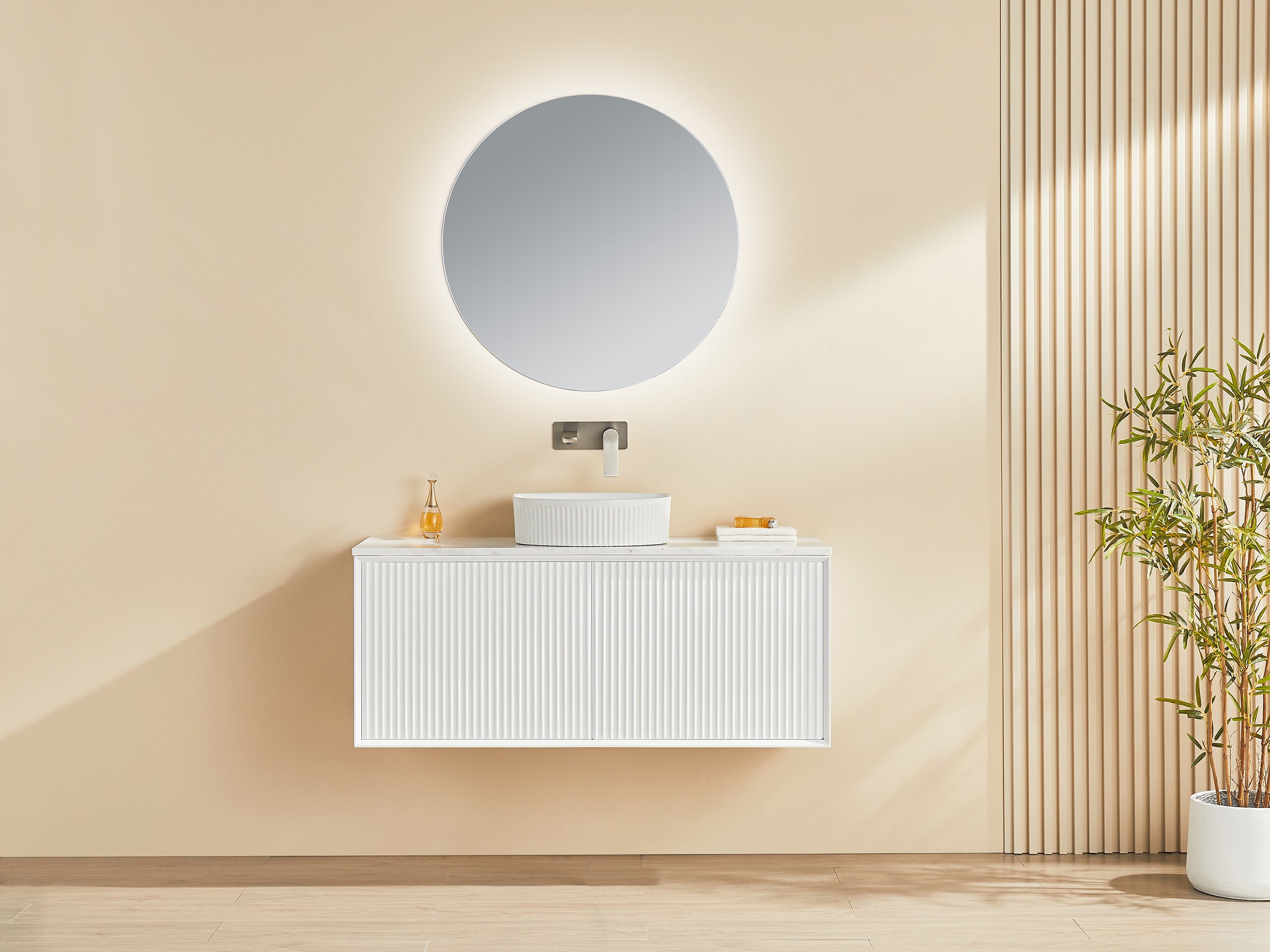 Ceto Kirribilli 1200*460*500mm PVC Wall hung push open drawer vanity