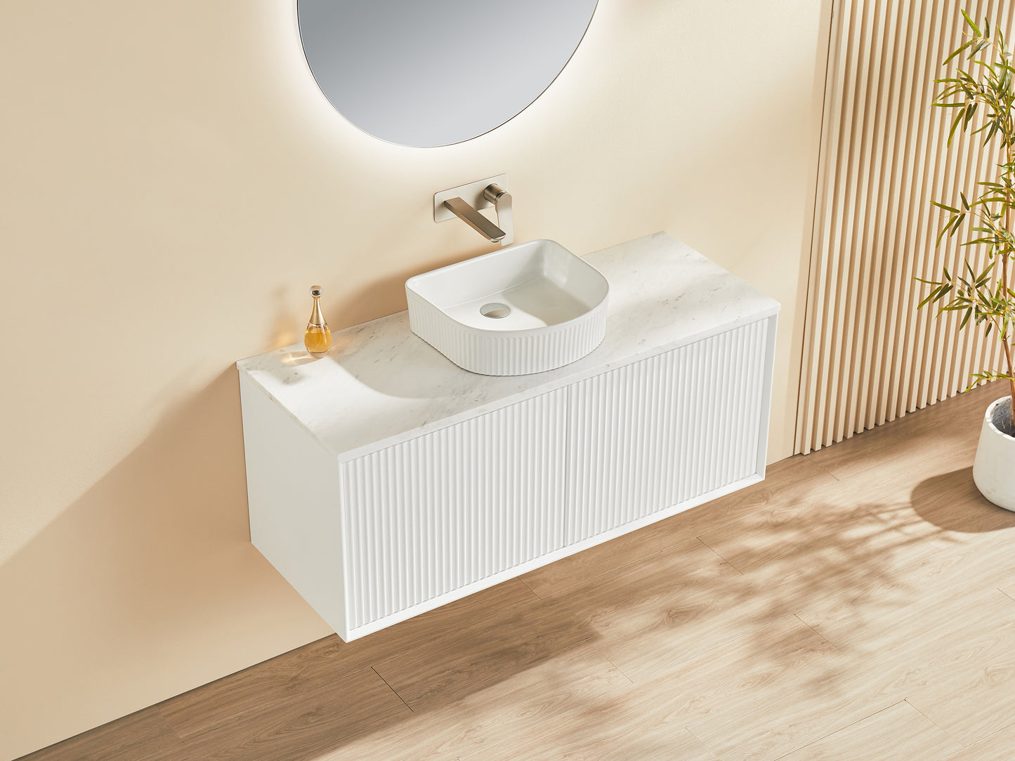1500*460*500mm PVC Wall hung push open drawer vanity