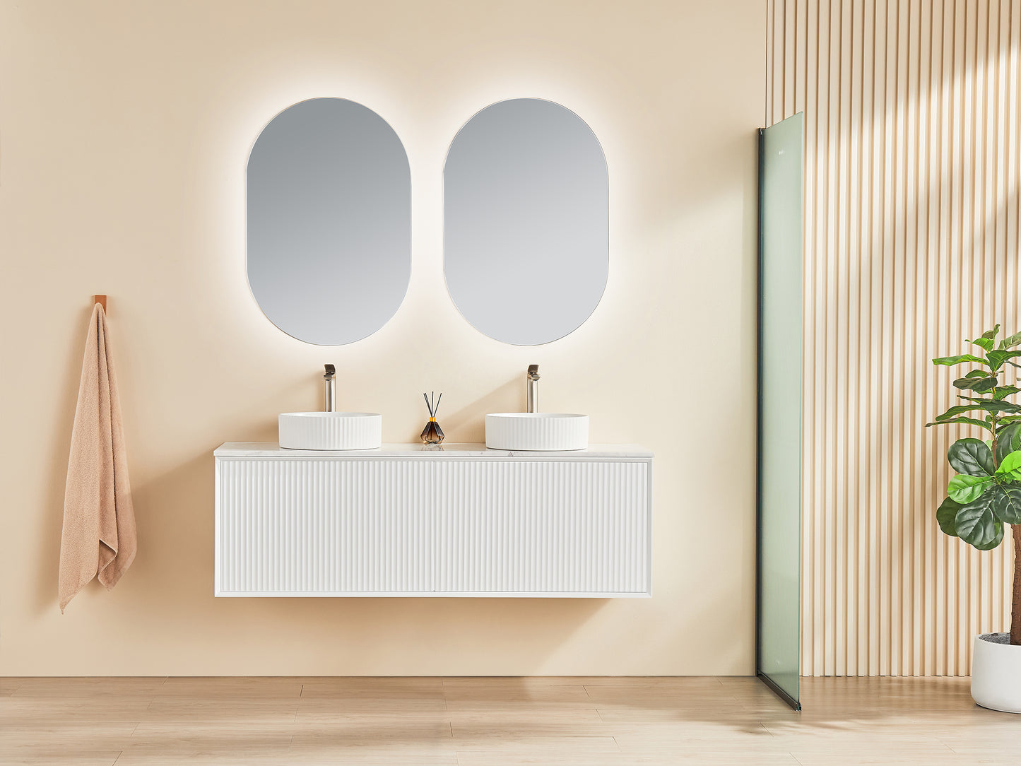 1500*460*500mm PVC Wall hung push open drawer vanity
