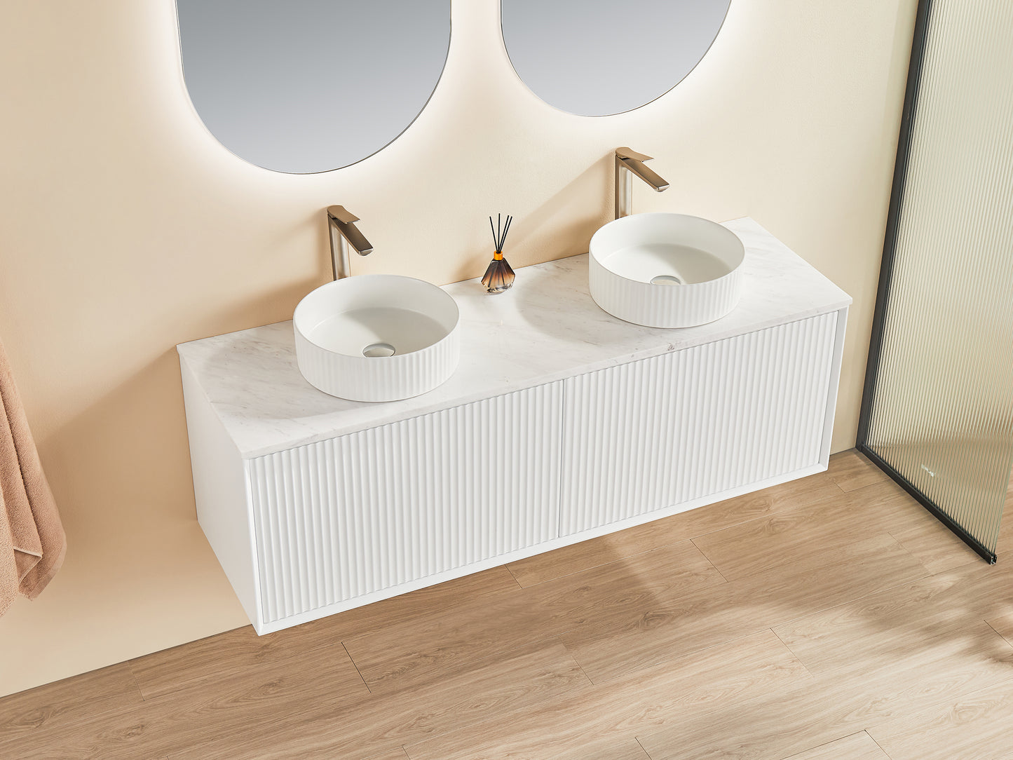 1200*460*500mm PVC Wall hung push open drawer vanity