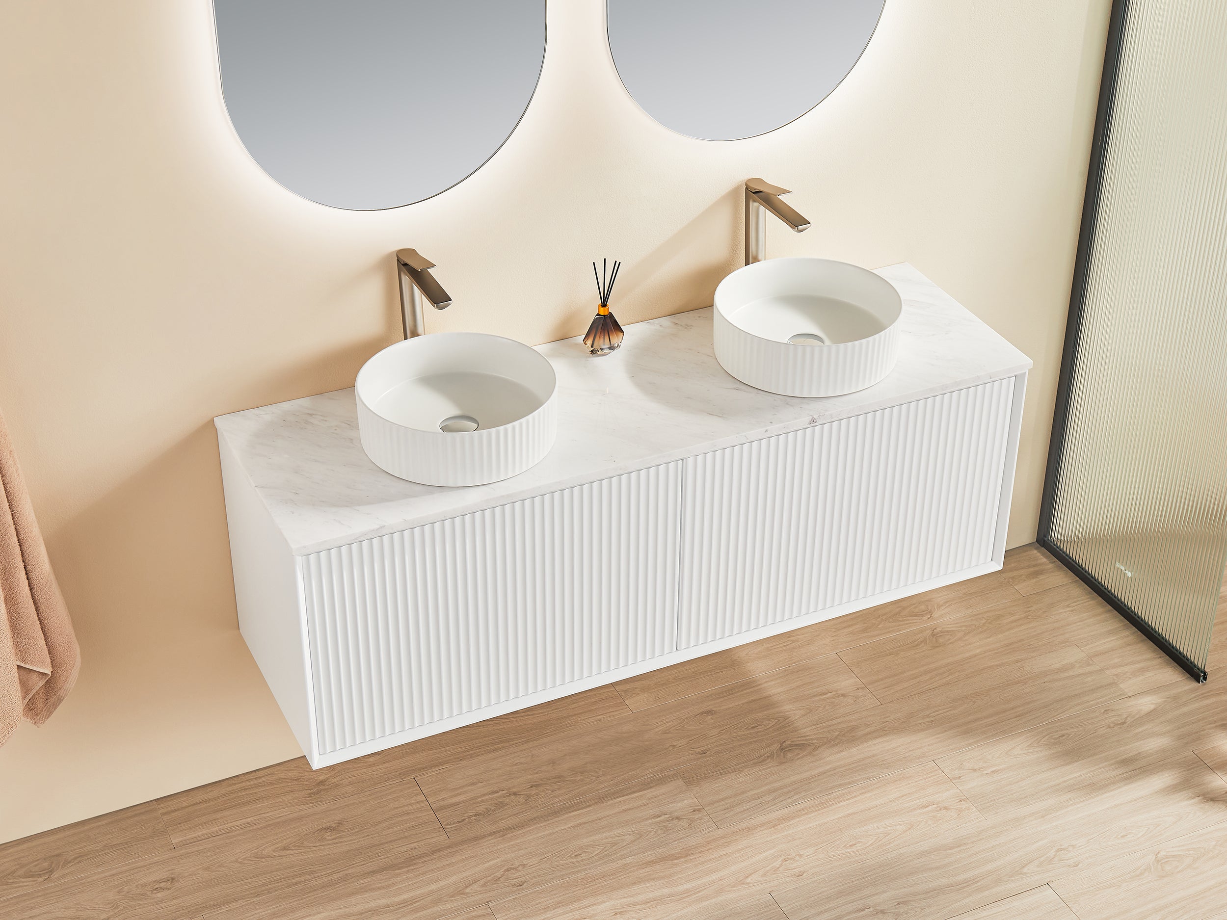 Ceto Kirribilli 1200*460*500mm PVC Wall hung push open drawer vanity