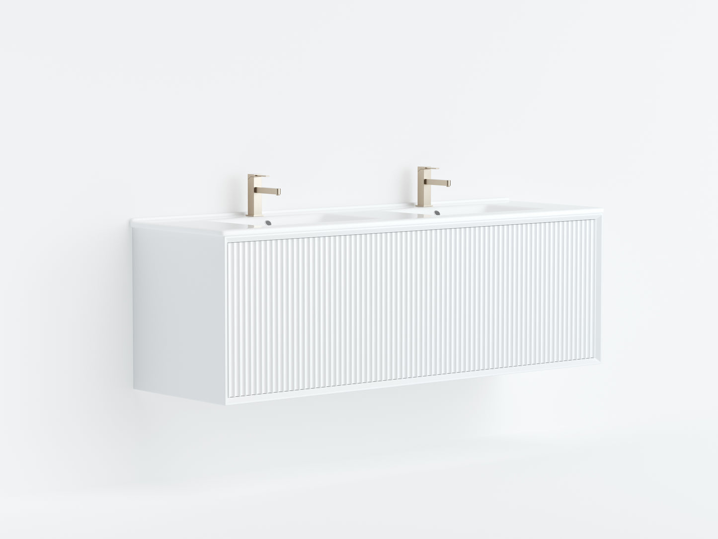 1500*460*500mm PVC Wall hung push open drawer vanity