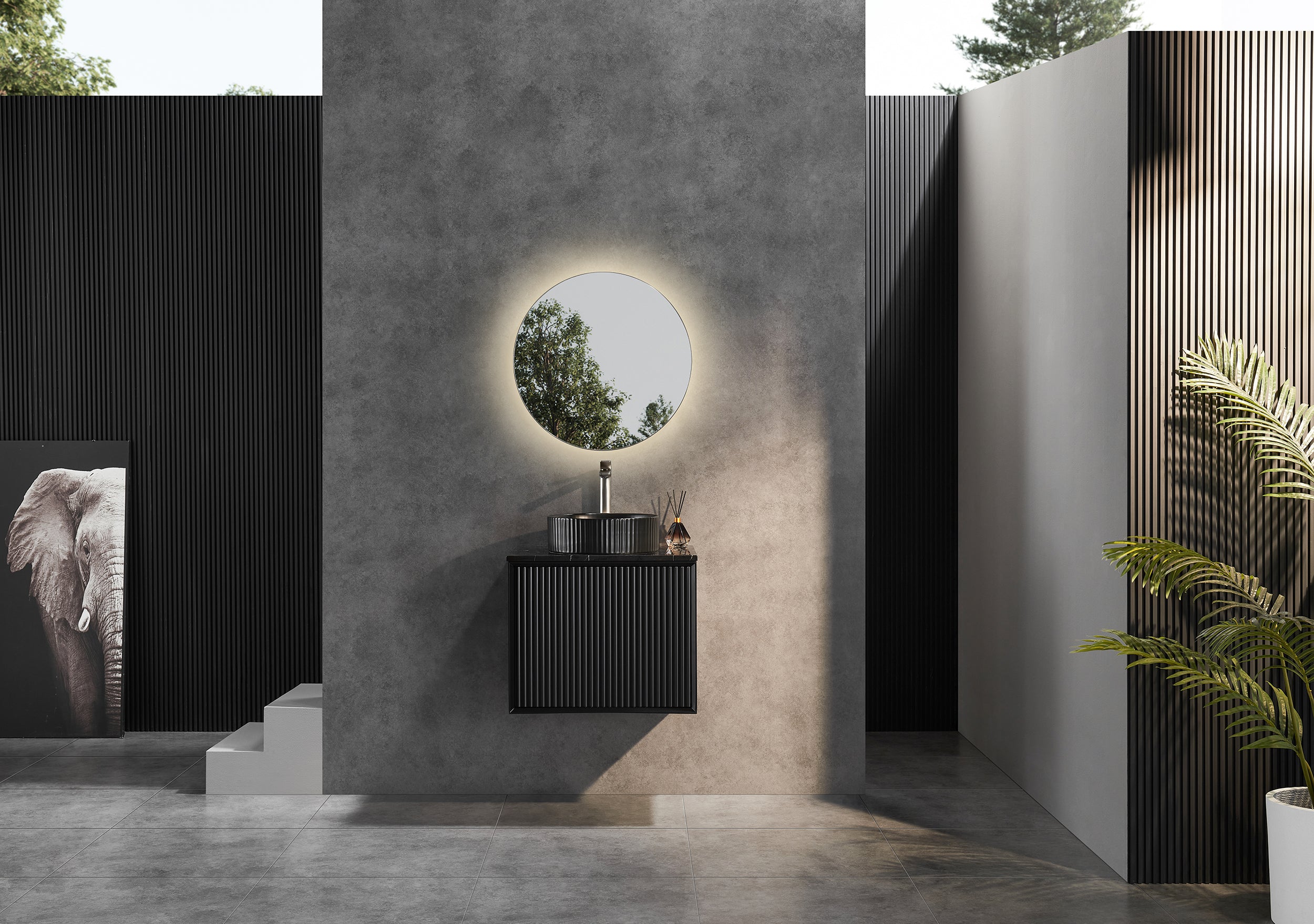 Ceto Kirribilli 600*460*500mm PVC Wall hung push open drawer vanity