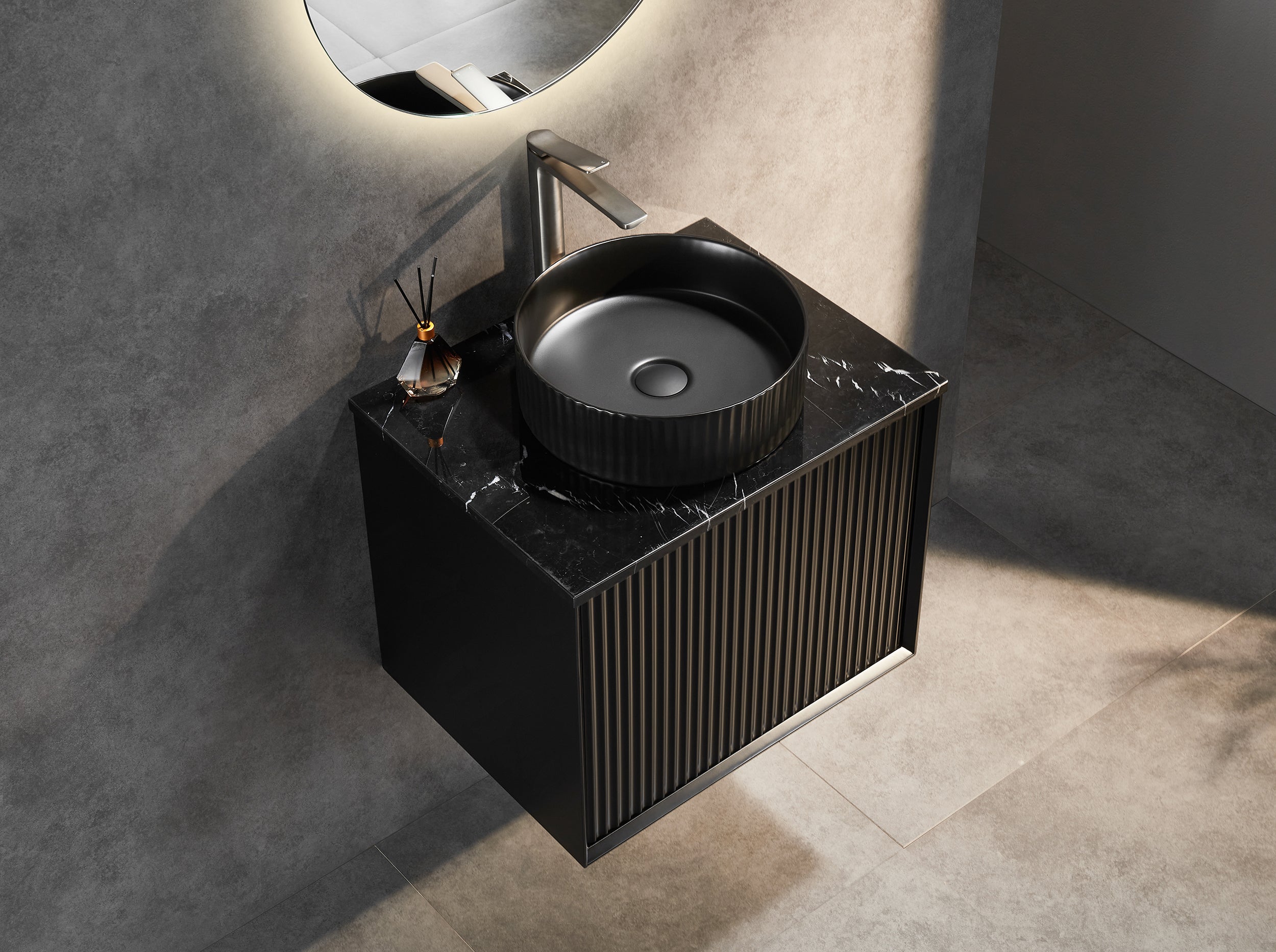 Ceto Kirribilli 600*460*500mm PVC Wall hung push open drawer vanity