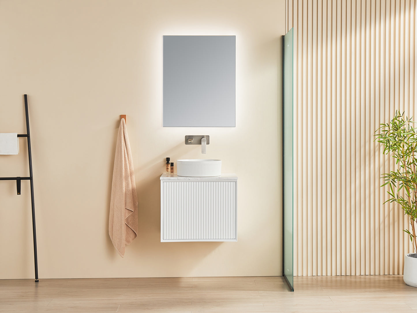 Ceto Kirribilli 600*460*500mm PVC Wall hung push open drawer vanity