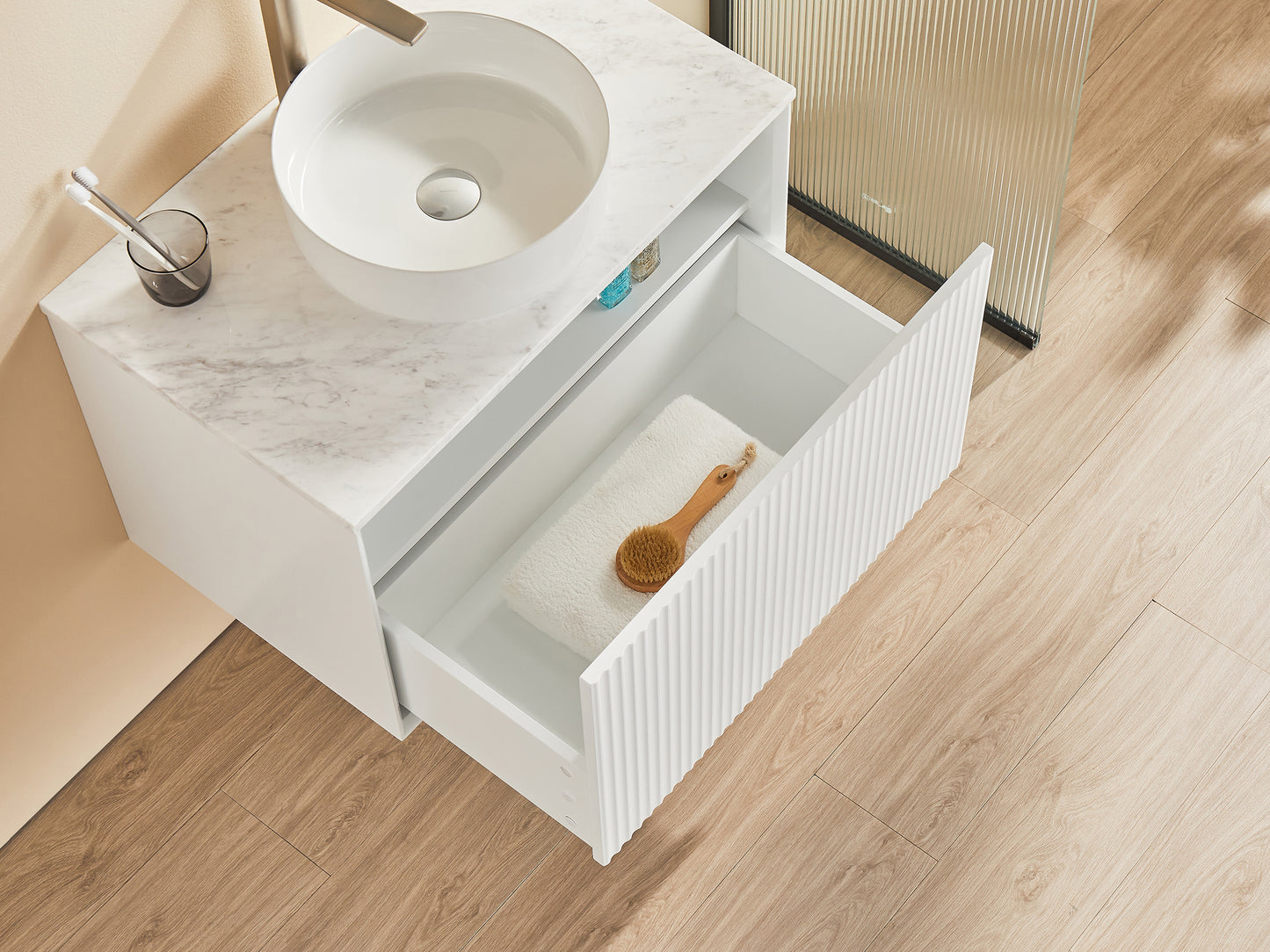 750*460*500mm PVC construction Push open drawer wall hung